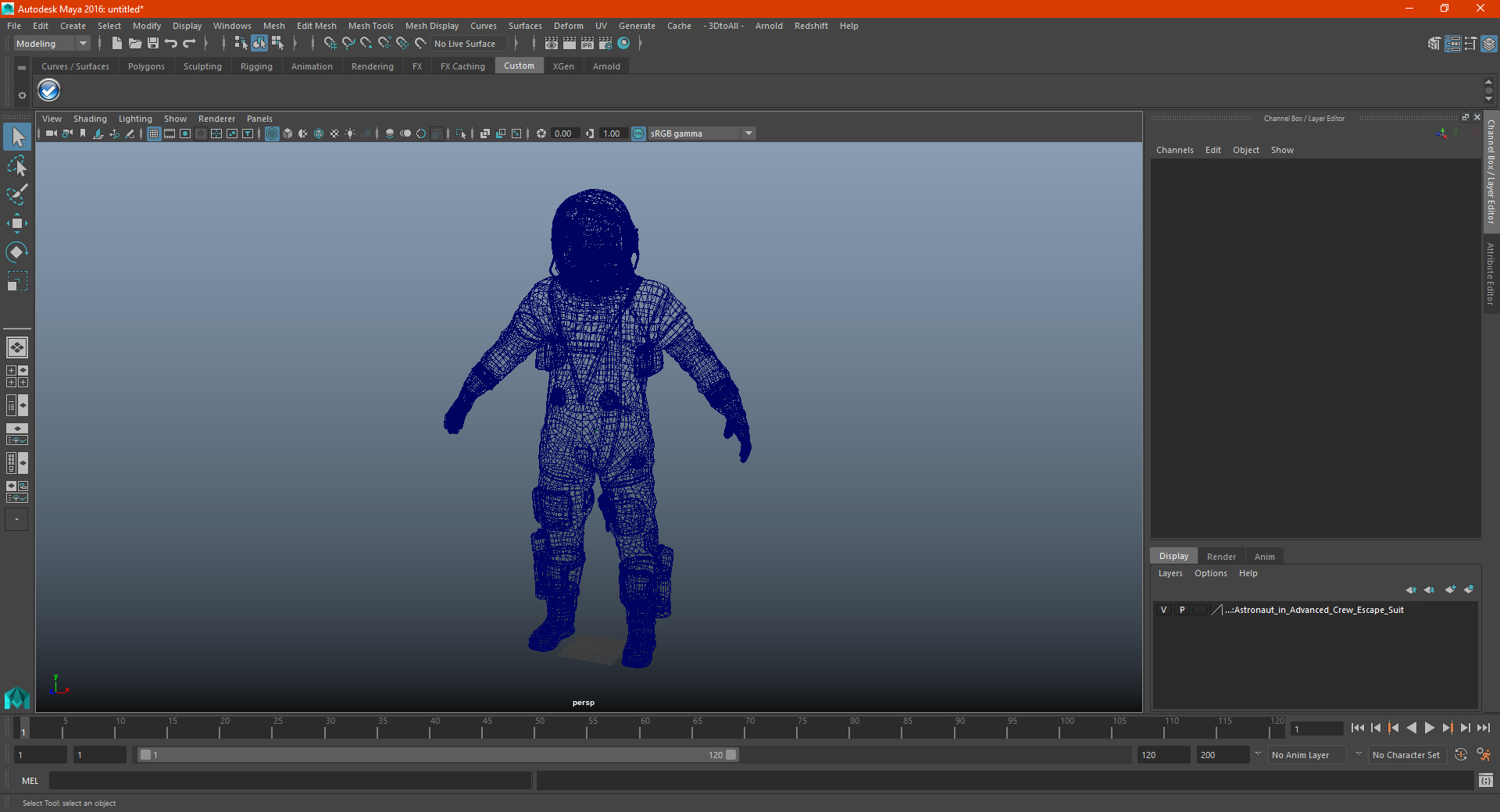 3D Astronaut in Advanced Crew Escape Suit model