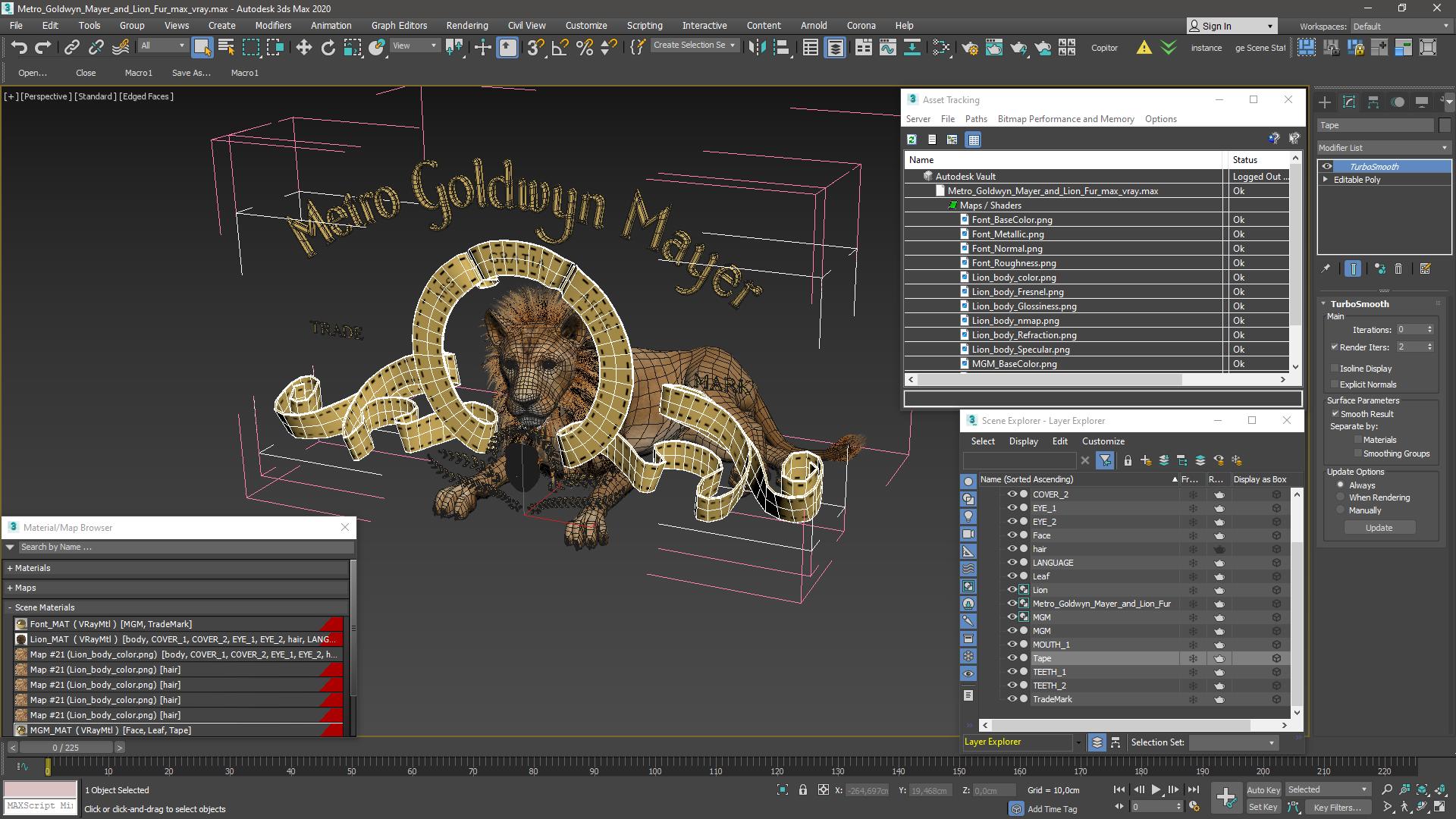 Metro Goldwyn Mayer and Lion Fur 3D