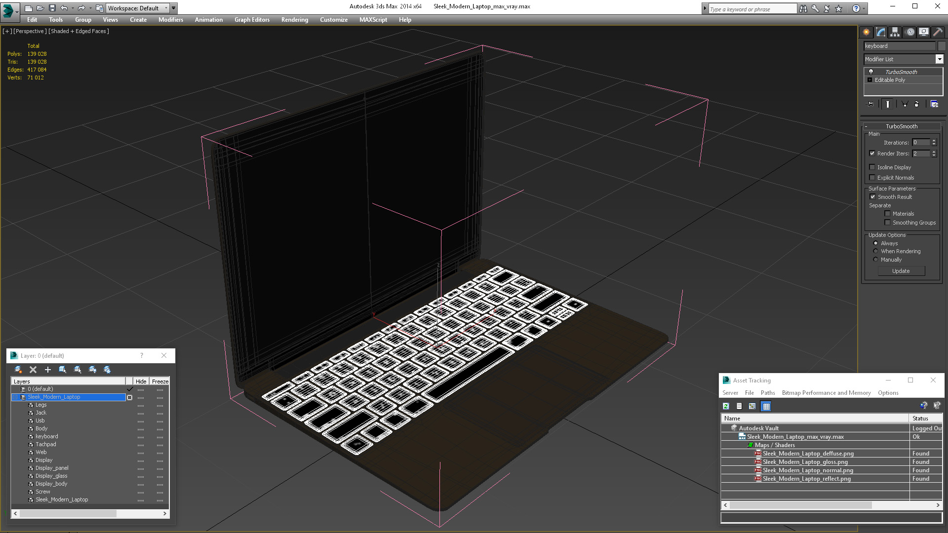 Sleek Modern Laptop 3D model