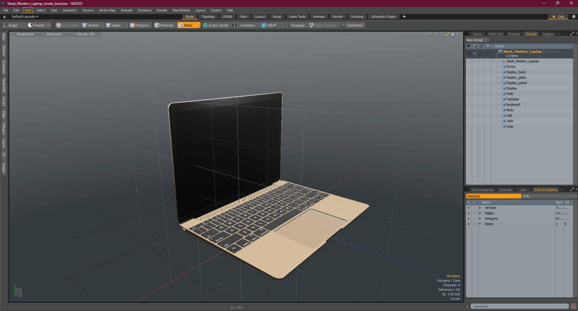Sleek Modern Laptop 3D model