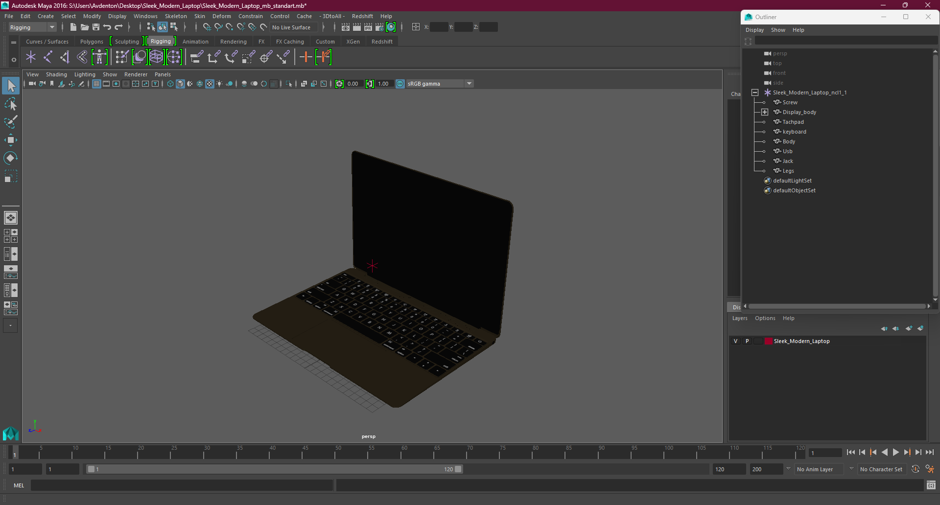 Sleek Modern Laptop 3D model