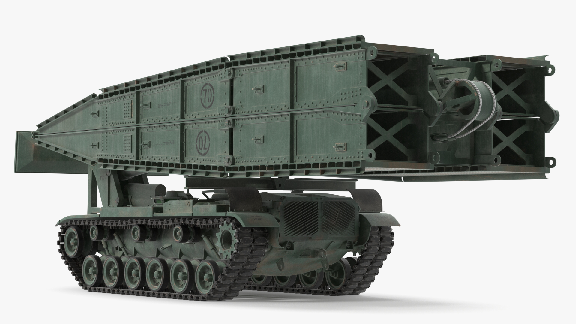 3D Green Armored Vehicle Launched Bridge AVLB M60A1 model