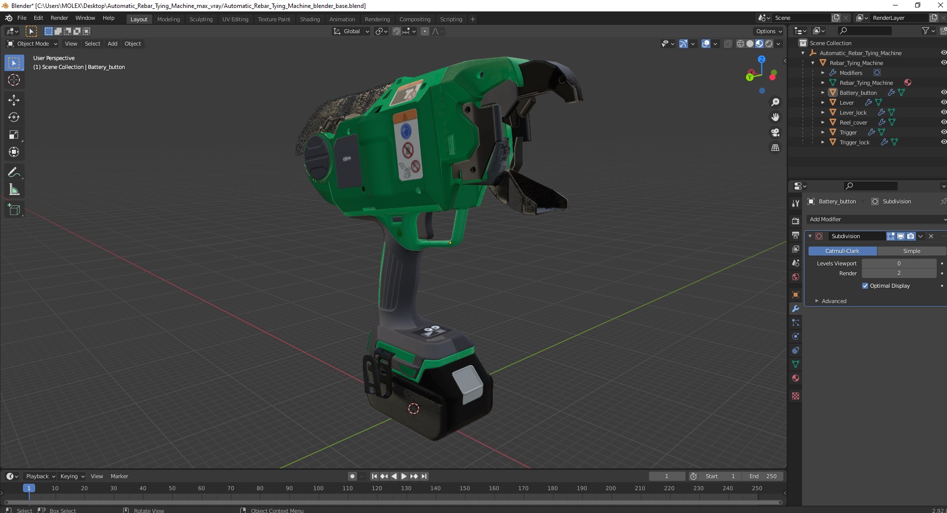 Automatic Rebar Tying Machine 3D model