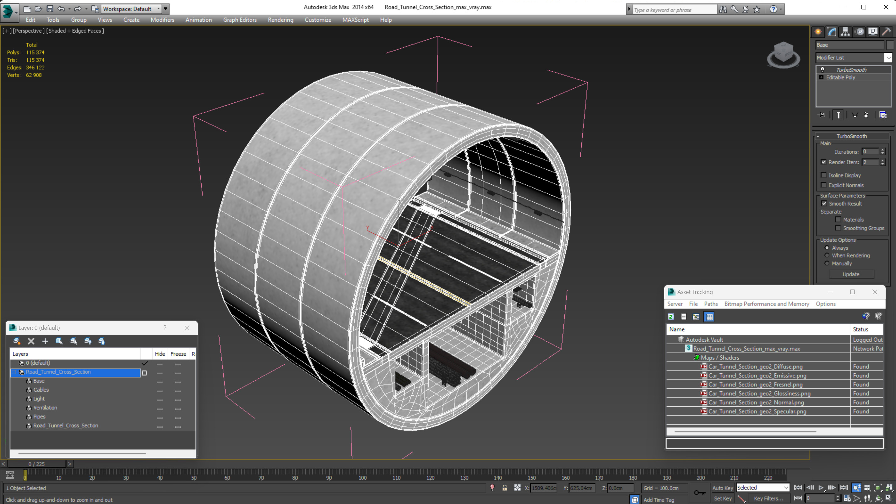 3D model Road Tunnel Cross Section