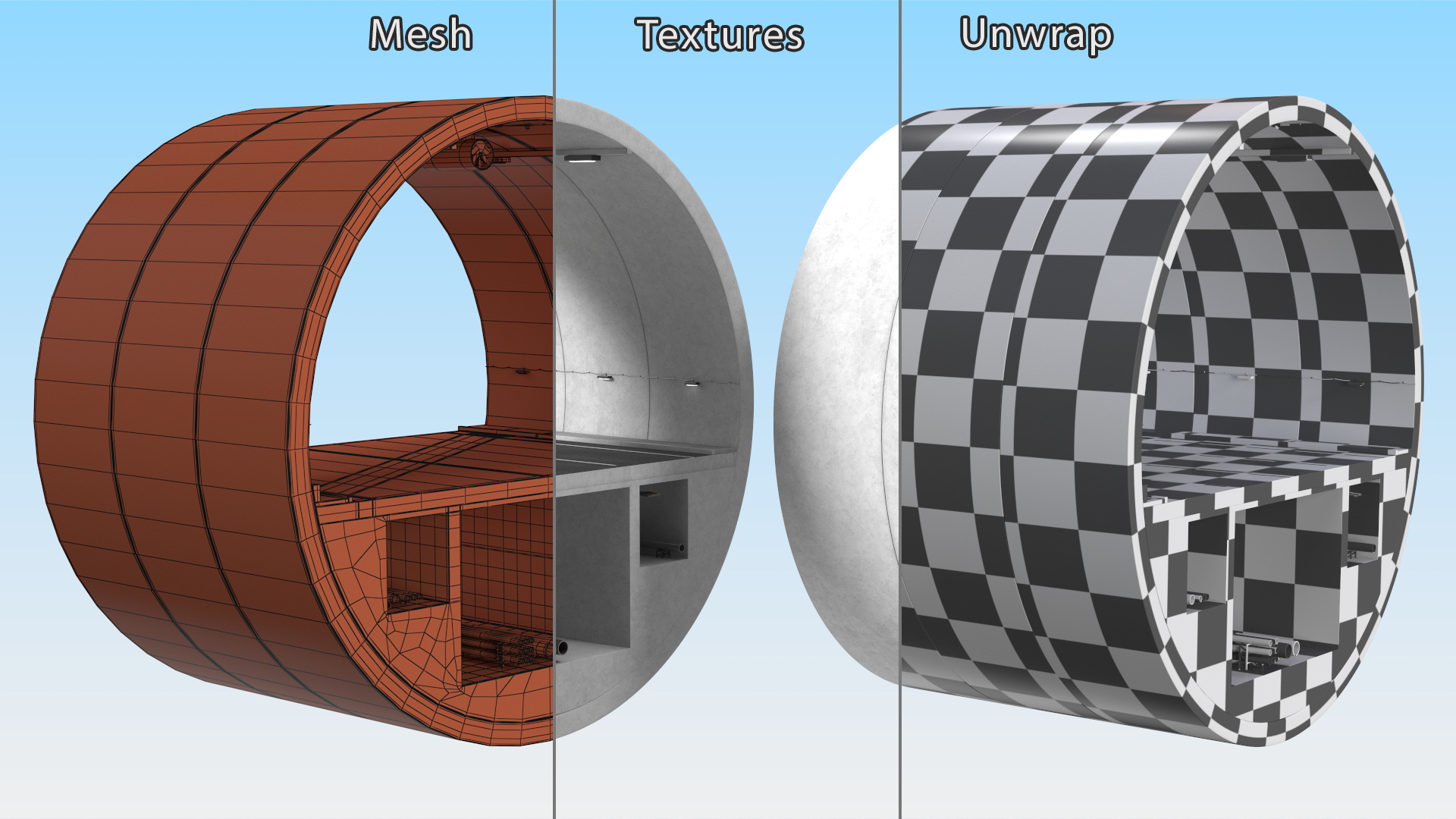 3D model Road Tunnel Cross Section