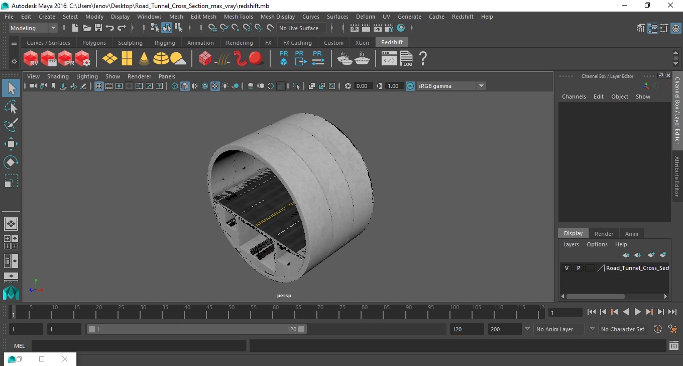 3D model Road Tunnel Cross Section