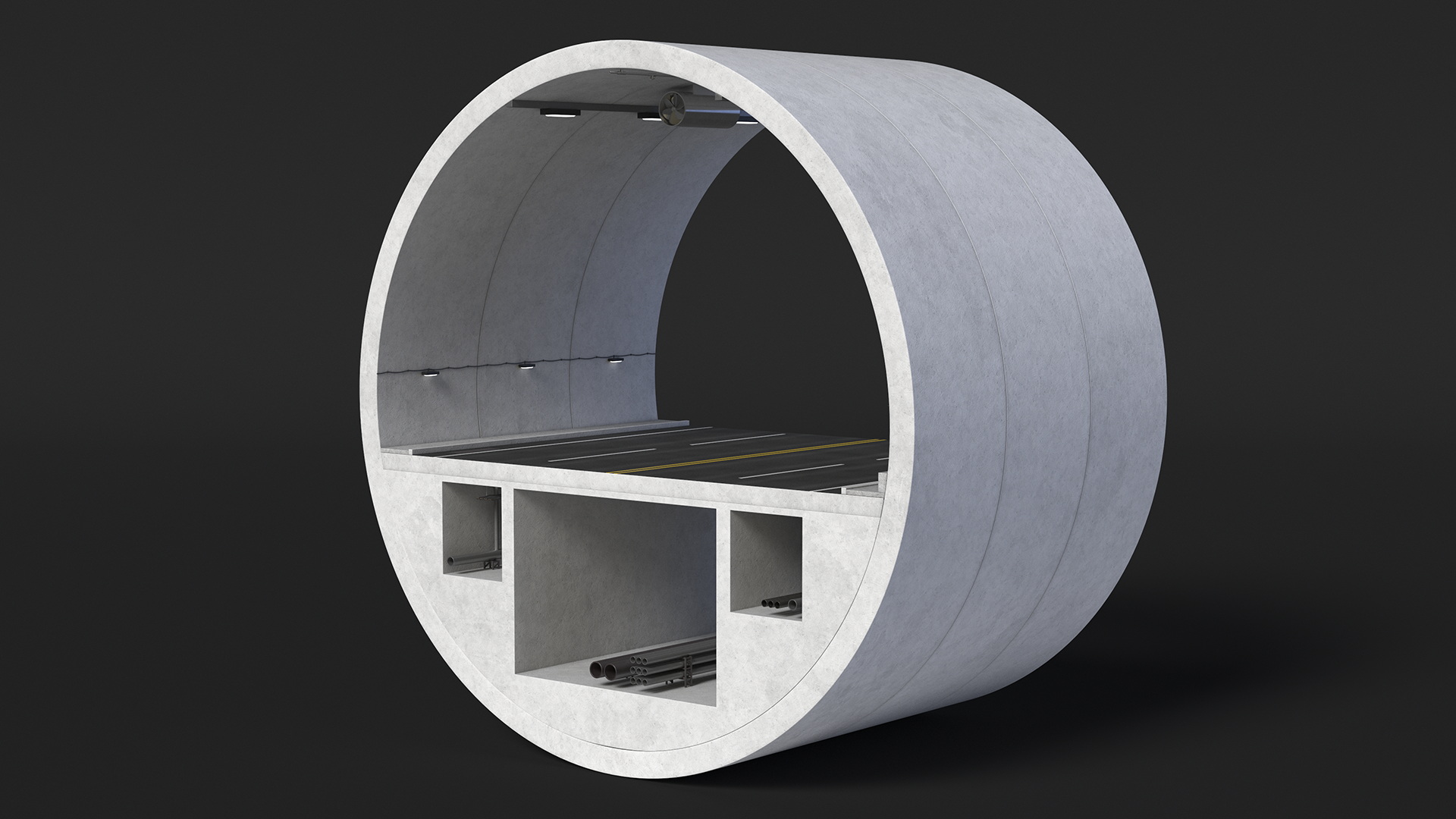 3D model Road Tunnel Cross Section
