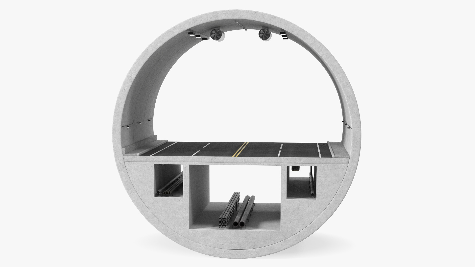 3D model Road Tunnel Cross Section