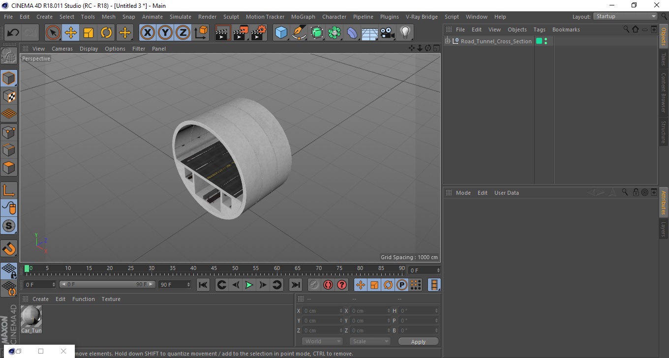 3D model Road Tunnel Cross Section