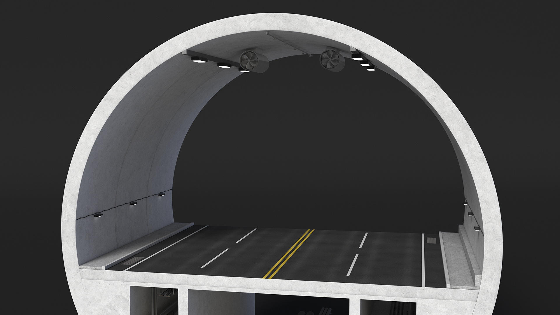3D model Road Tunnel Cross Section