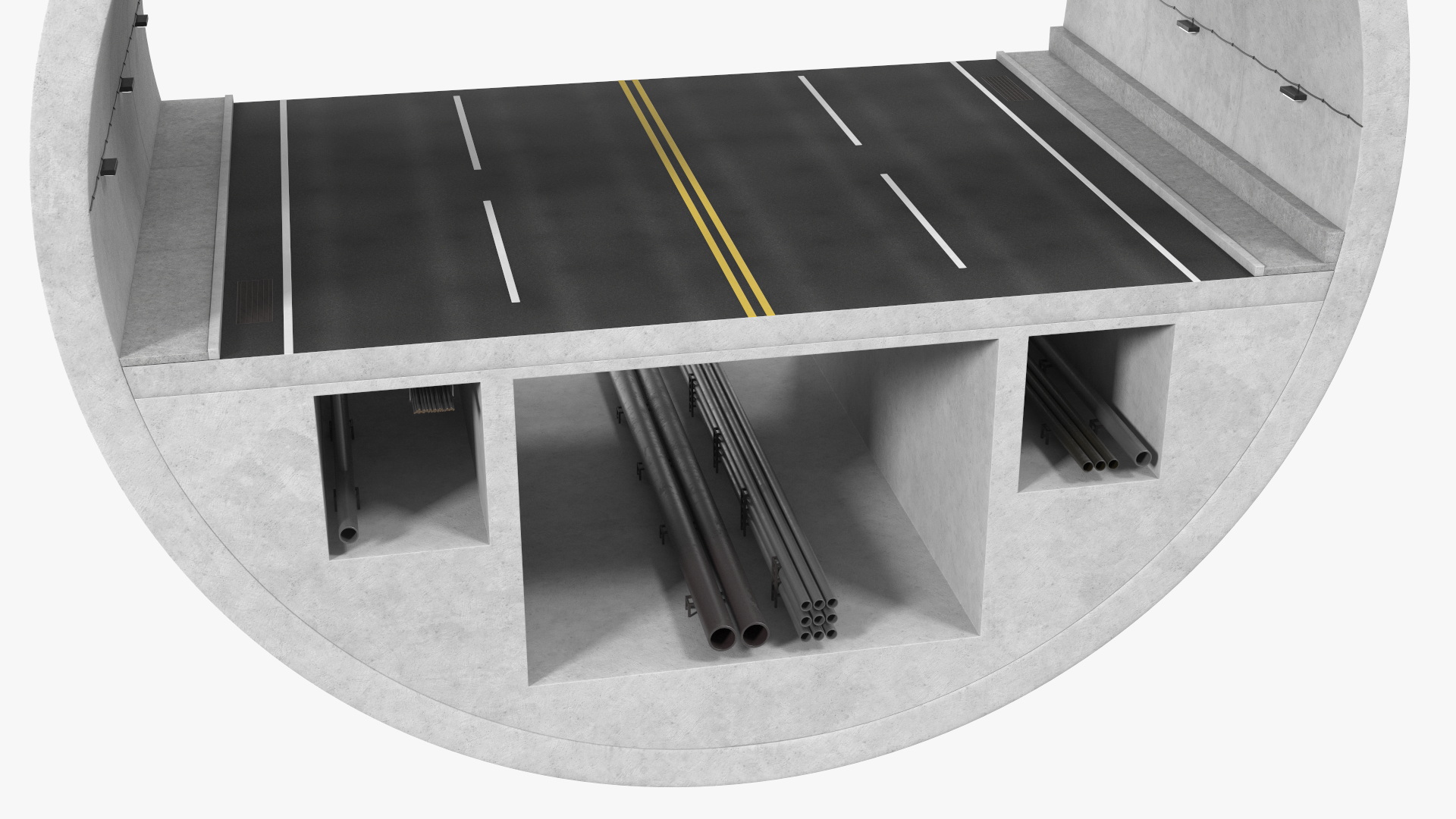 3D model Road Tunnel Cross Section