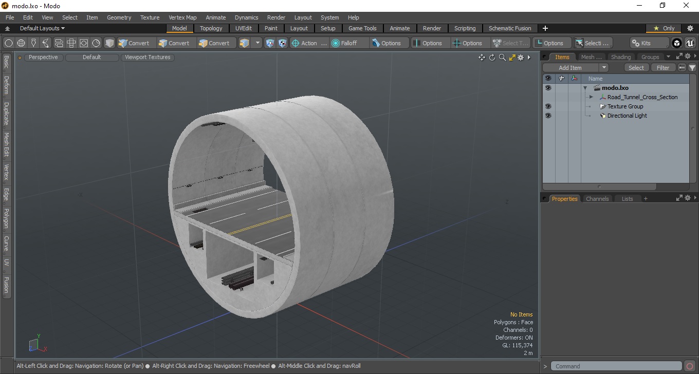 3D model Road Tunnel Cross Section