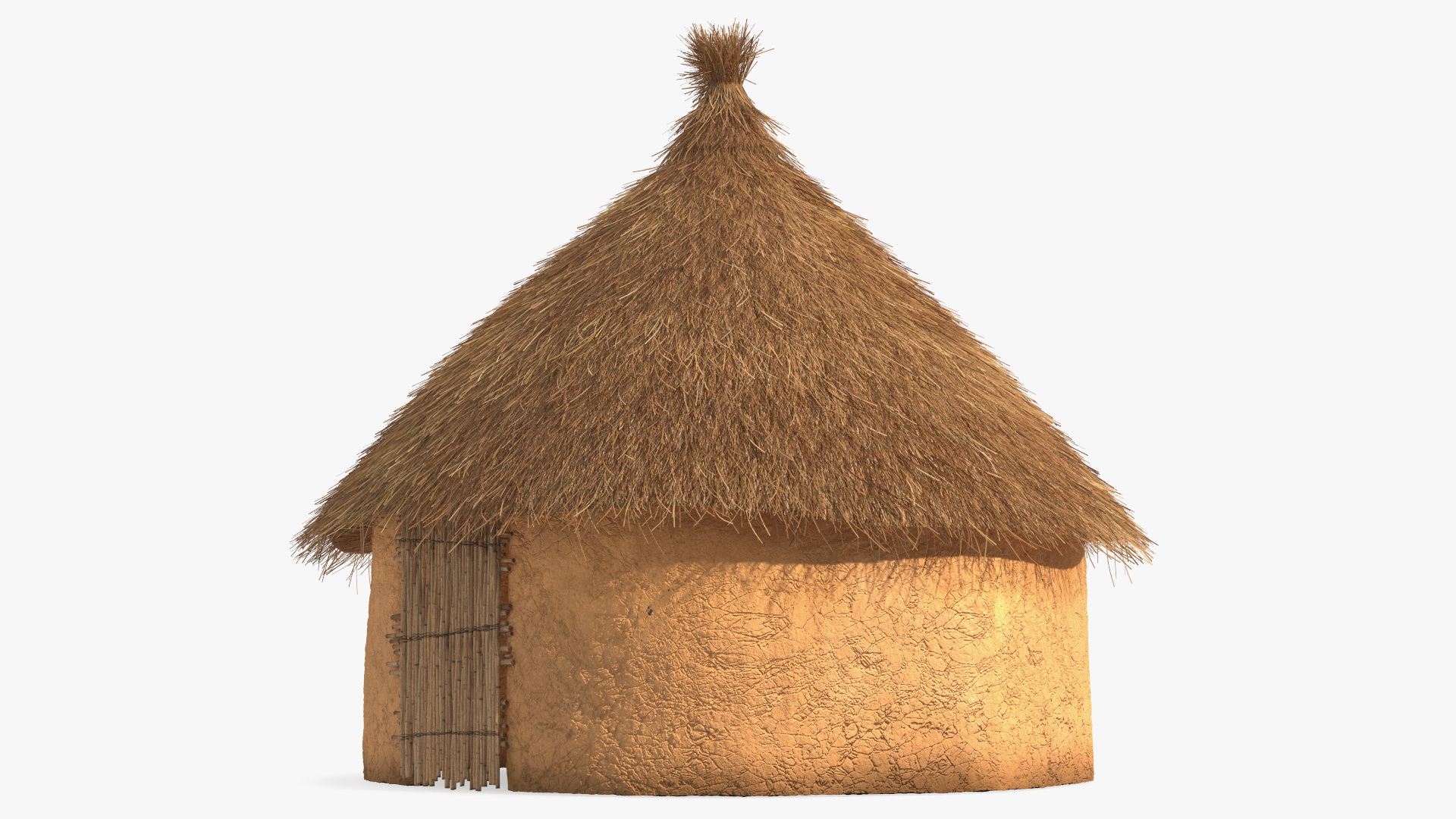 3D African Round Clay House Fur model