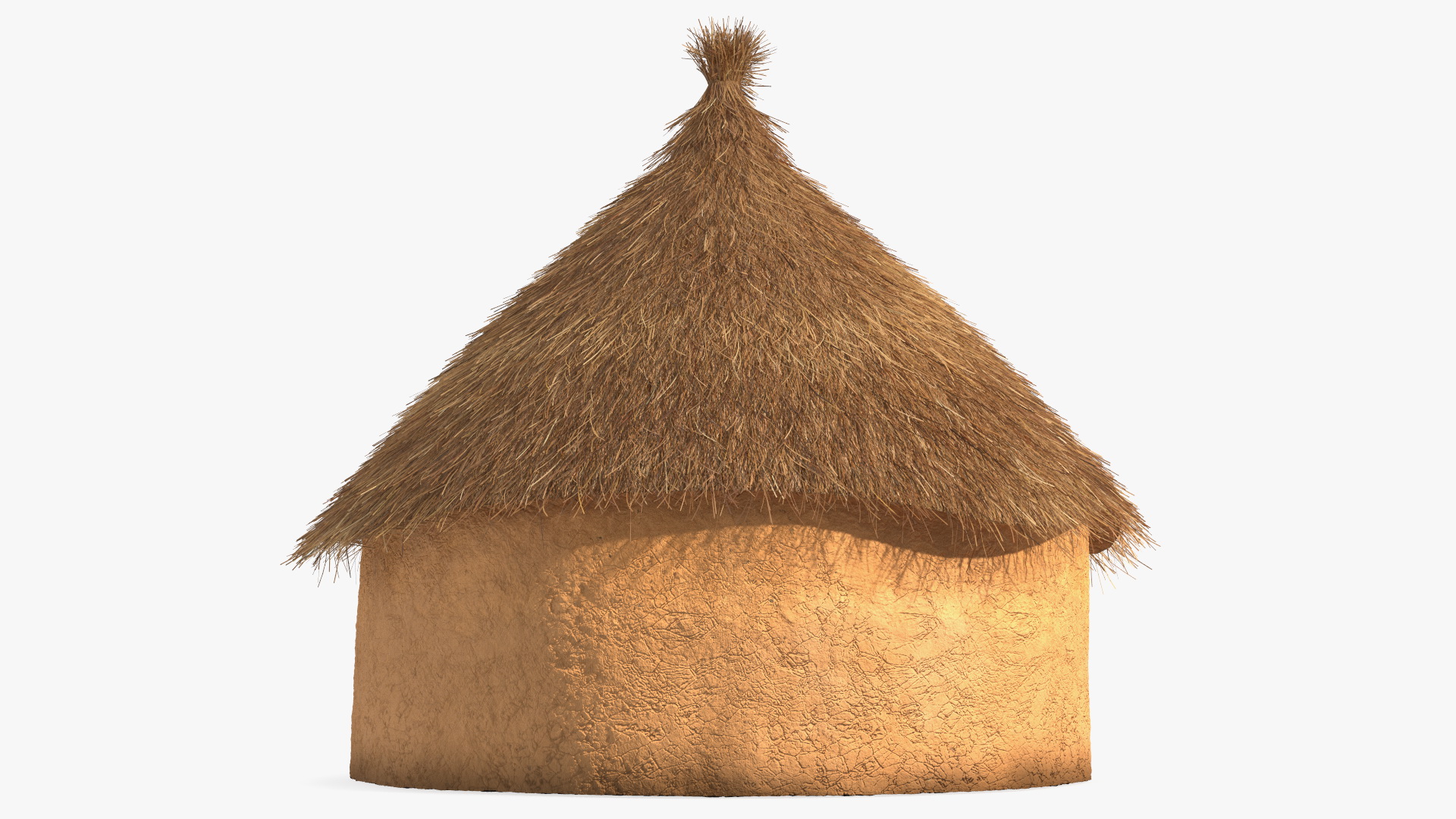 3D African Round Clay House Fur model