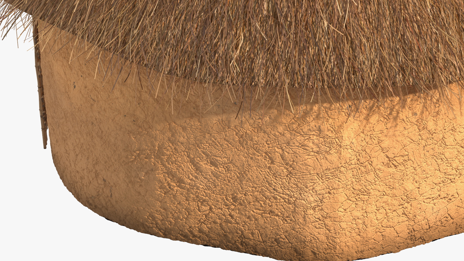 3D African Round Clay House Fur model