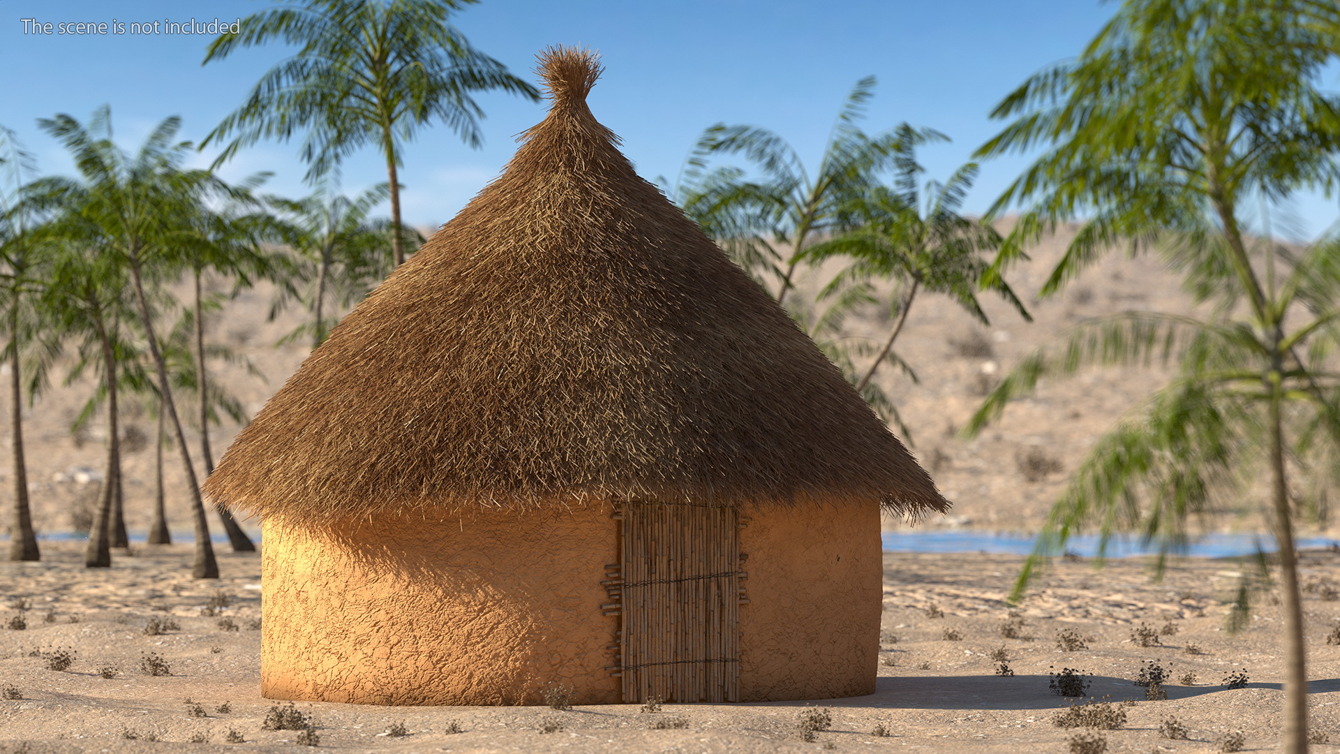 3D African Round Clay House Fur model