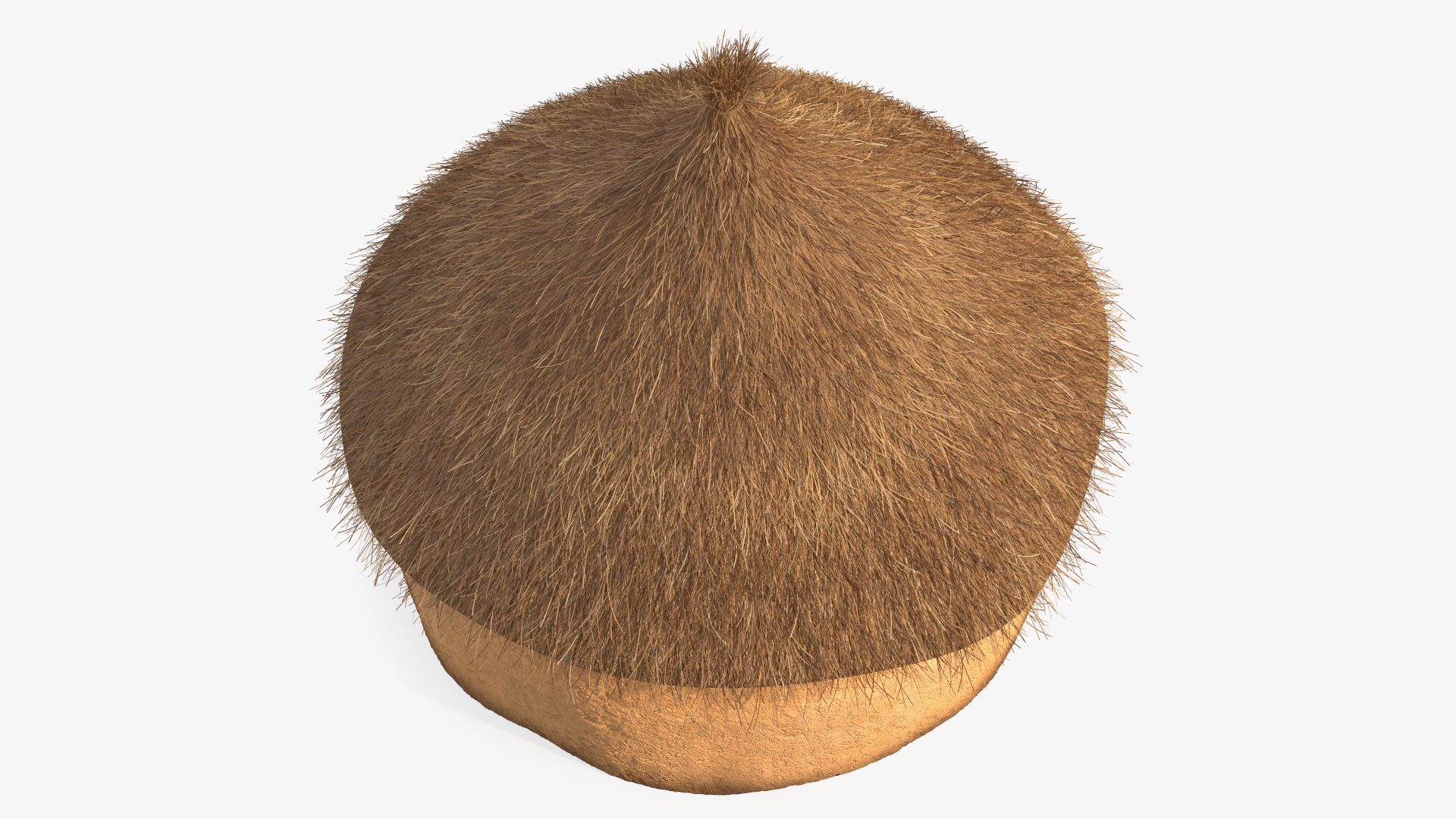 3D African Round Clay House Fur model