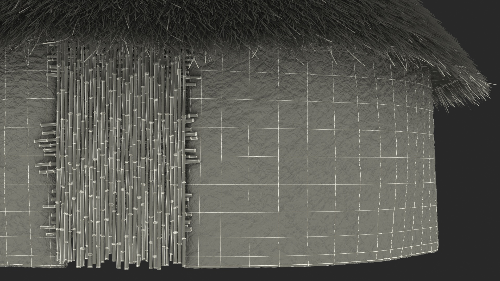 3D African Round Clay House Fur model