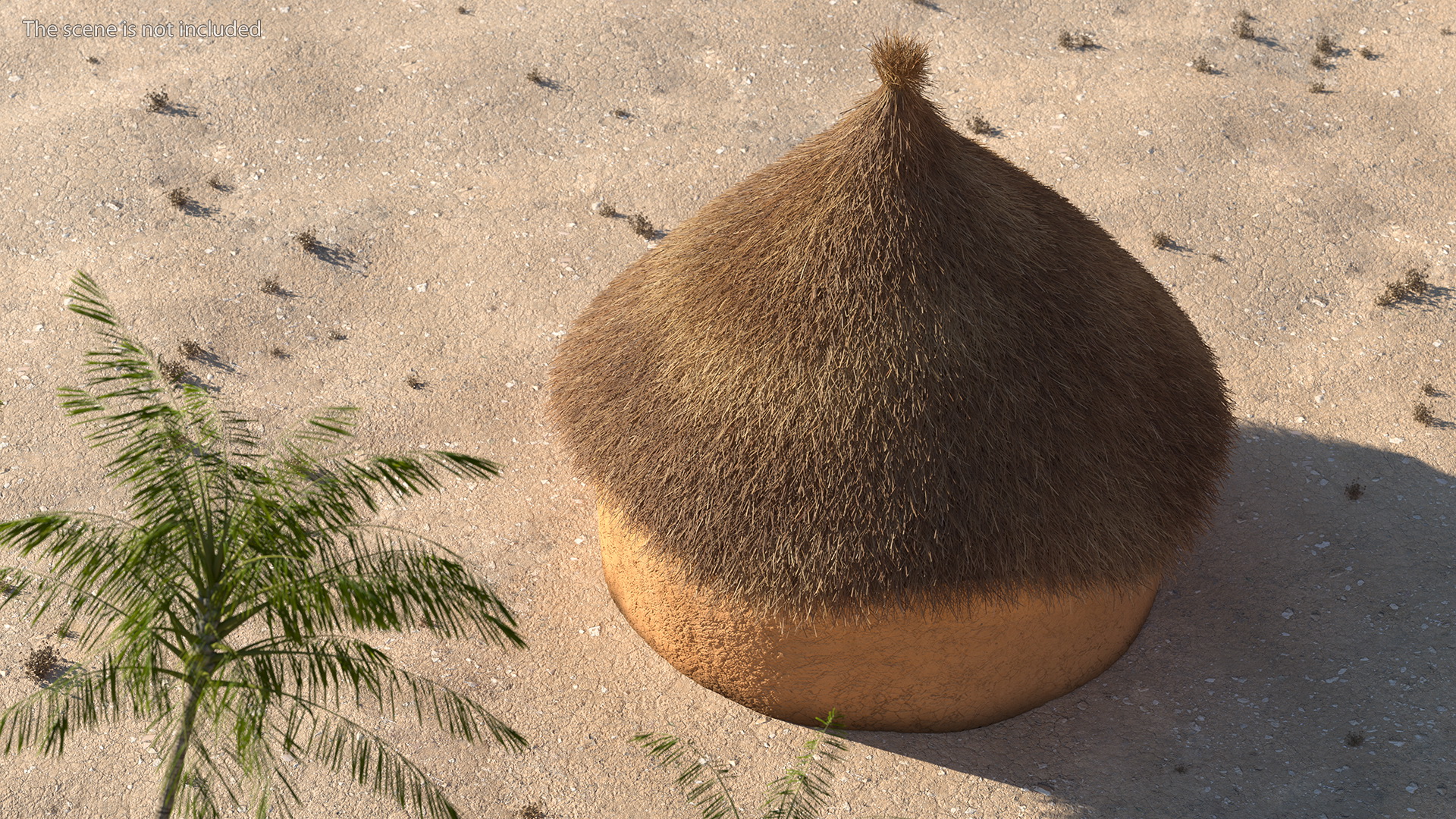 3D African Round Clay House Fur model