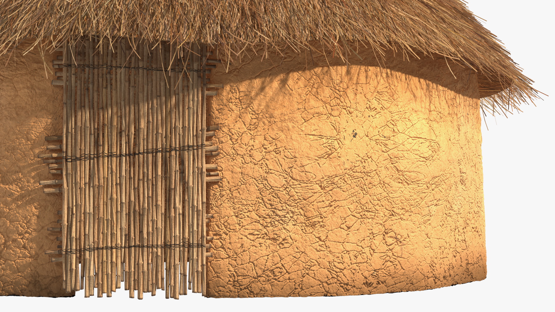 3D African Round Clay House Fur model