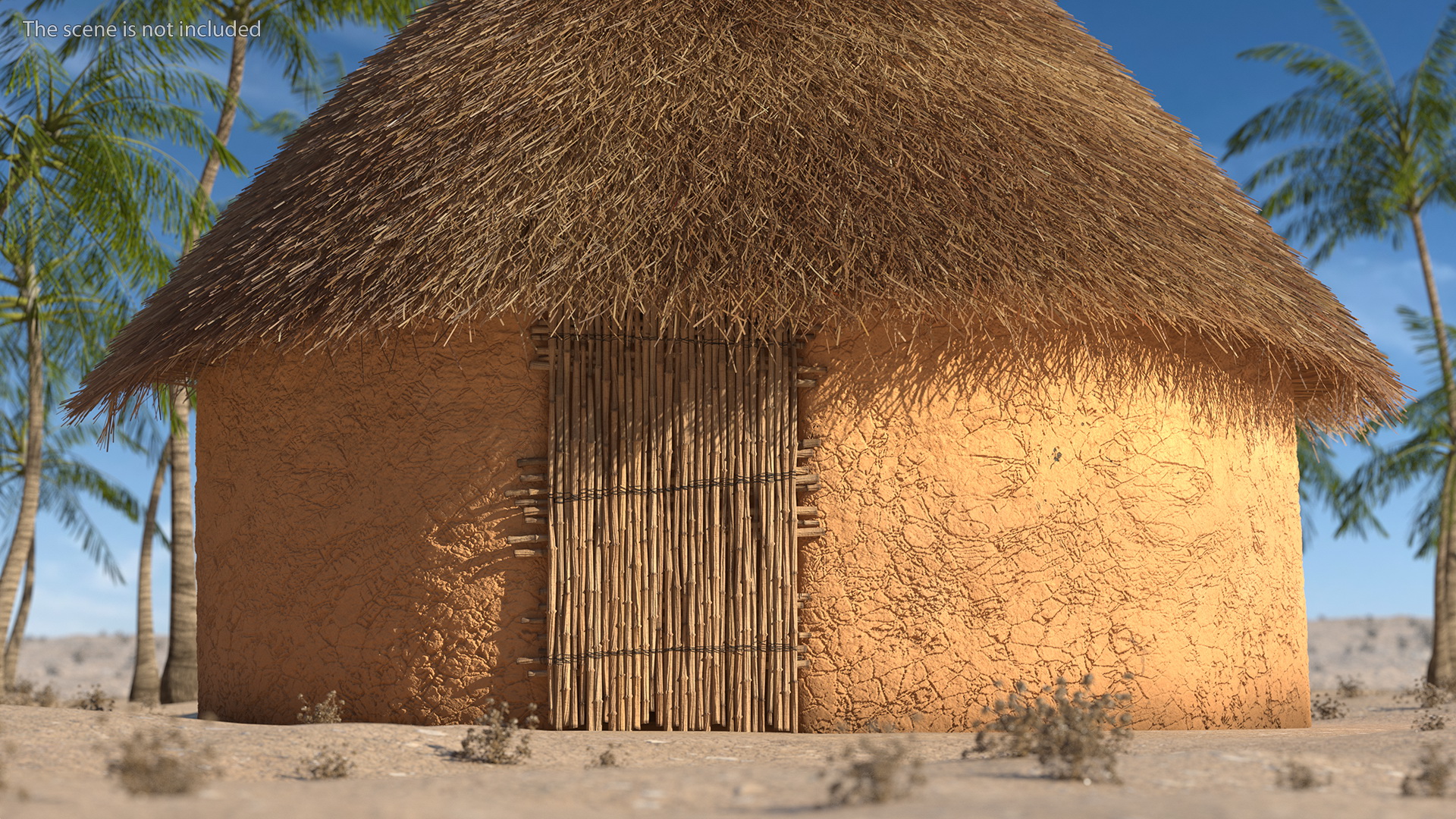 3D African Round Clay House Fur model