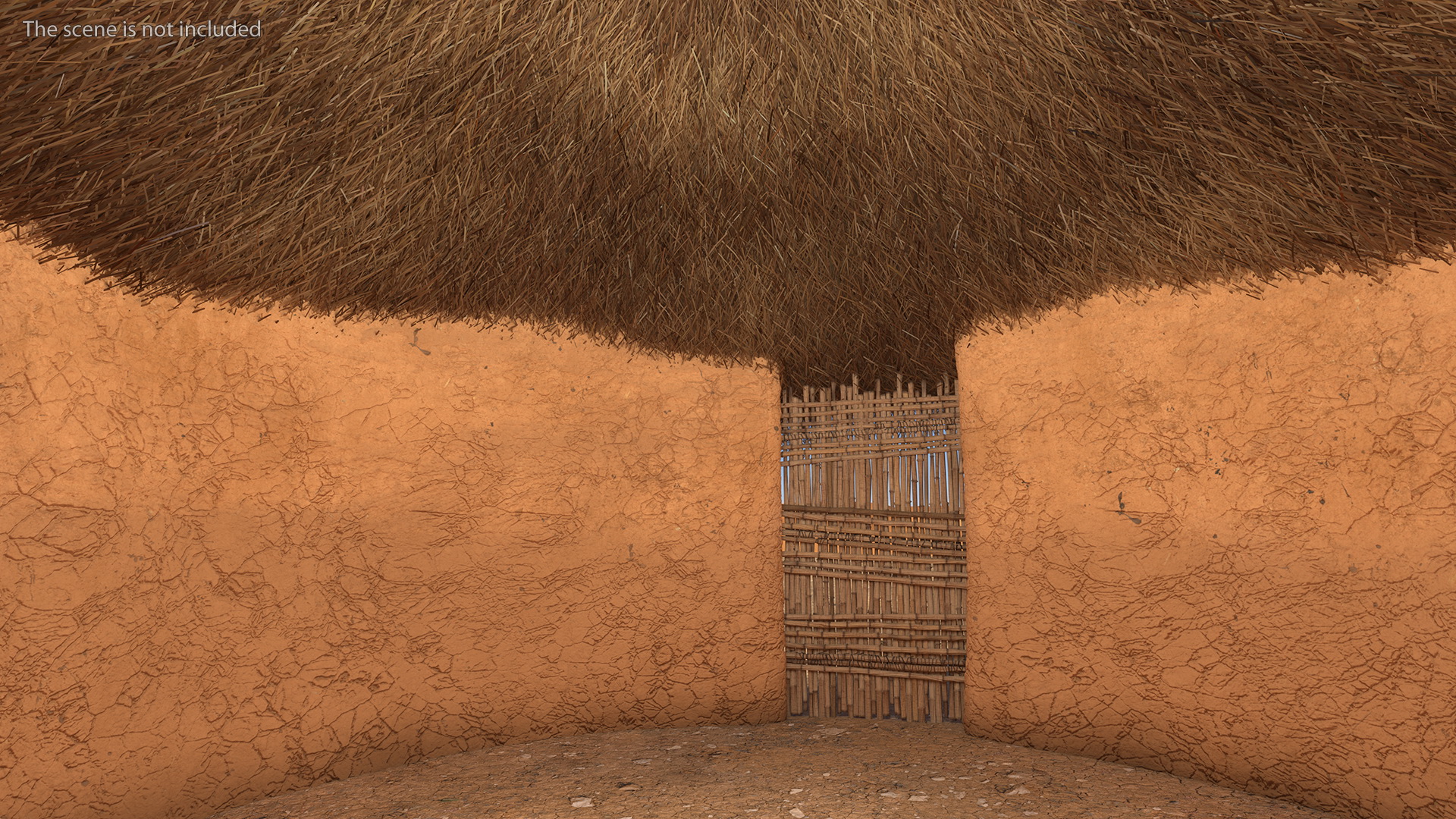 3D African Round Clay House Fur model