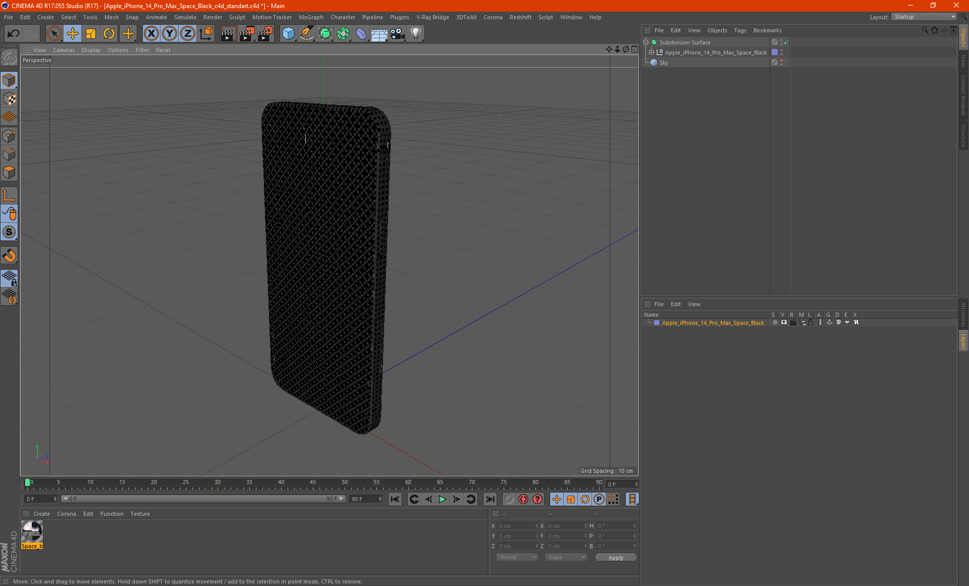 3D model Apple iPhone 14 Pro Max Space Black