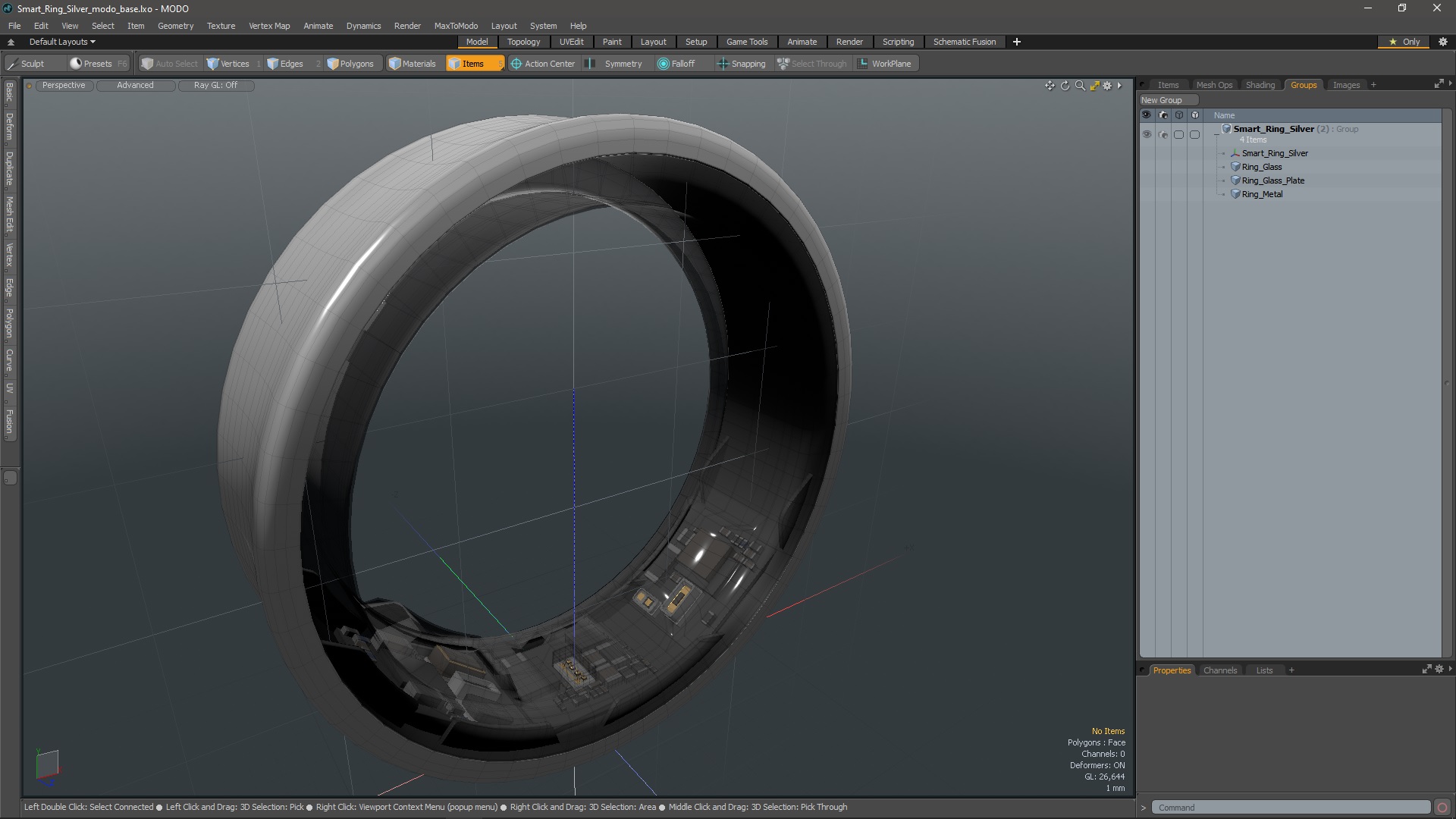 Smart Ring Silver 3D