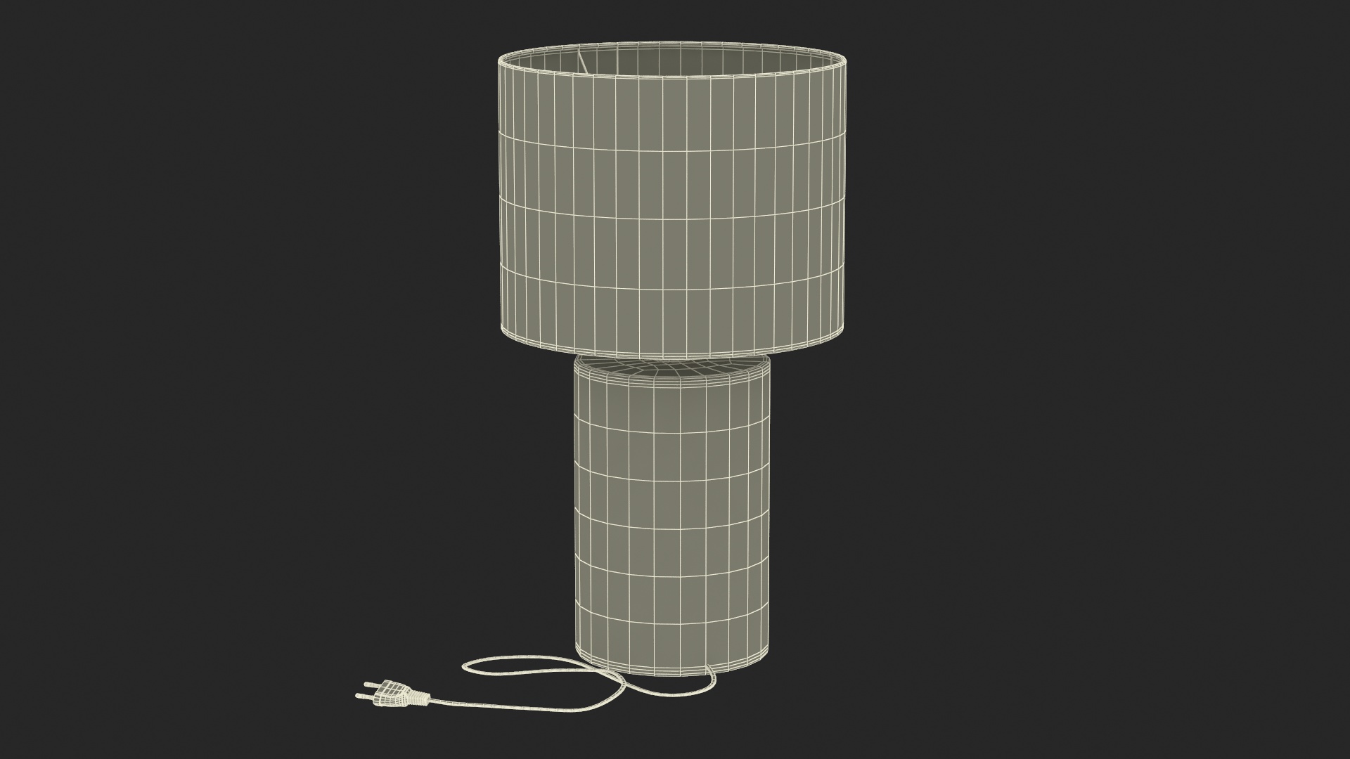 3D Table Lamp with Fabric Shade model