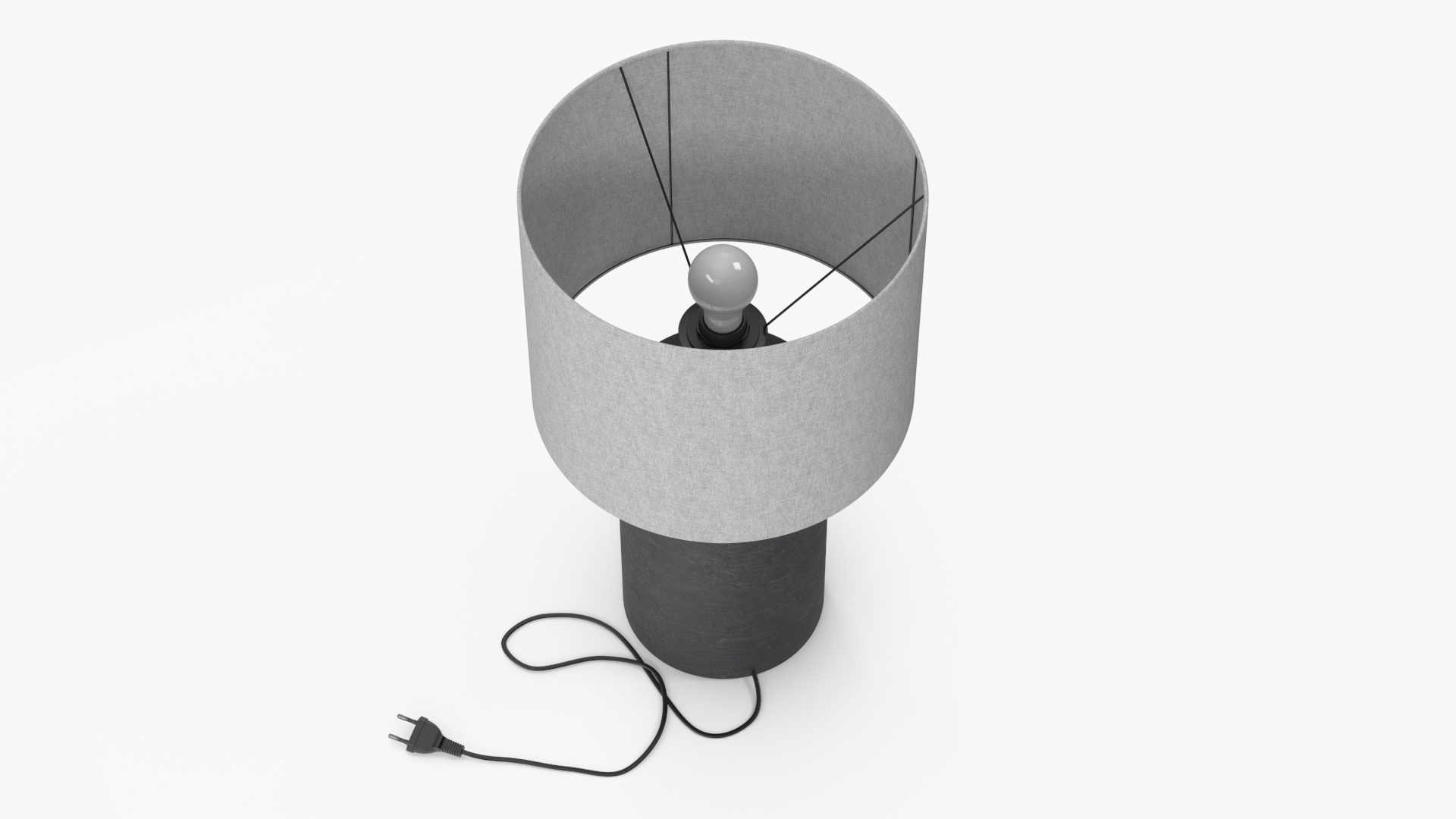 3D Table Lamp with Fabric Shade model