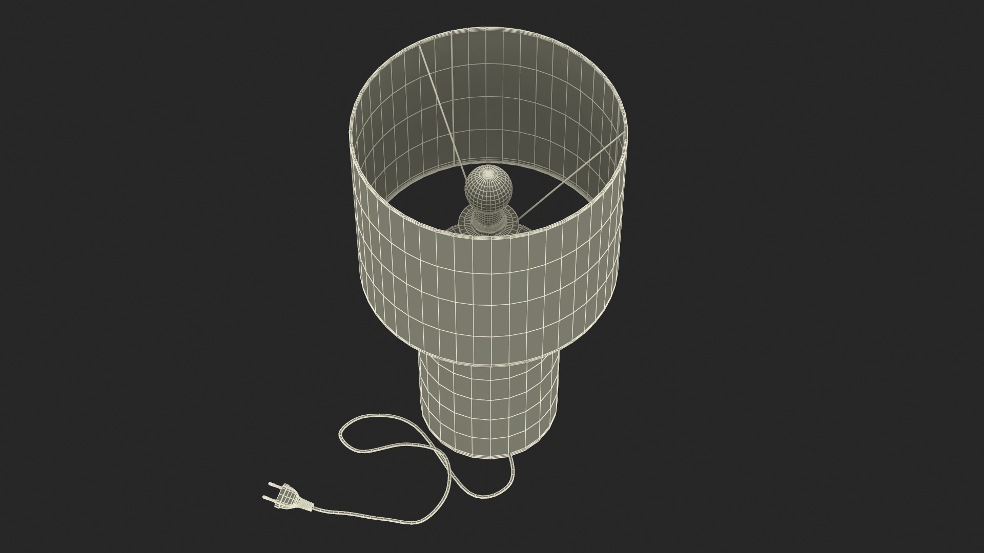 3D Table Lamp with Fabric Shade model