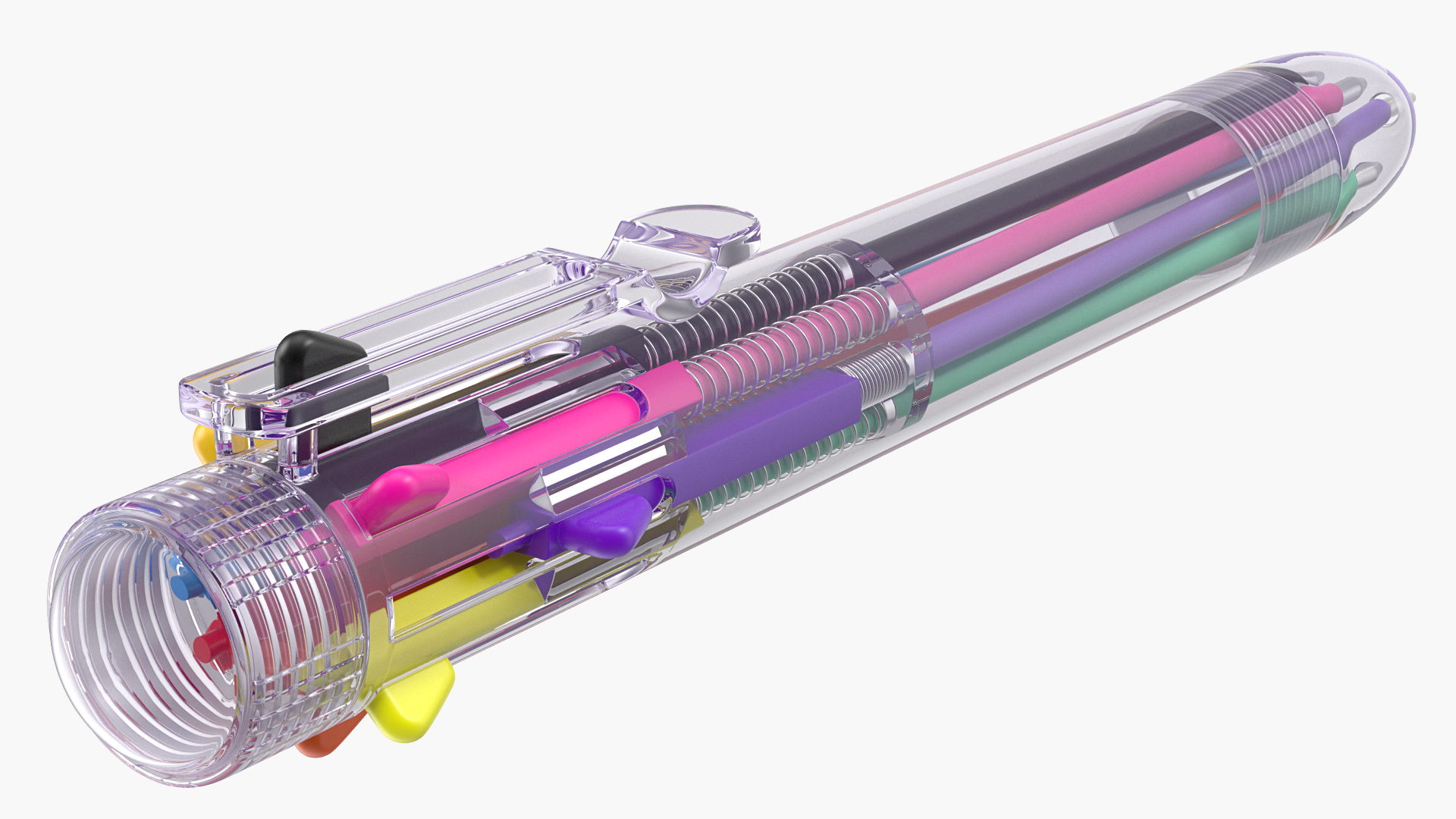 Multicolor Retractable Click Ballpoint Pen 3D
