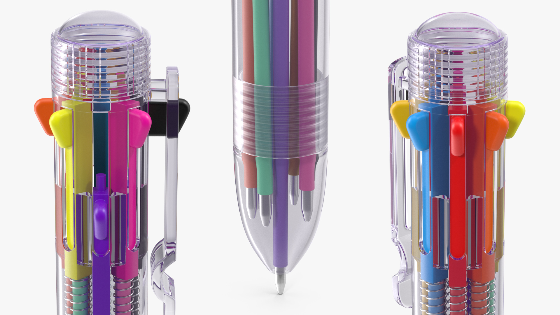 Multicolor Retractable Click Ballpoint Pen 3D