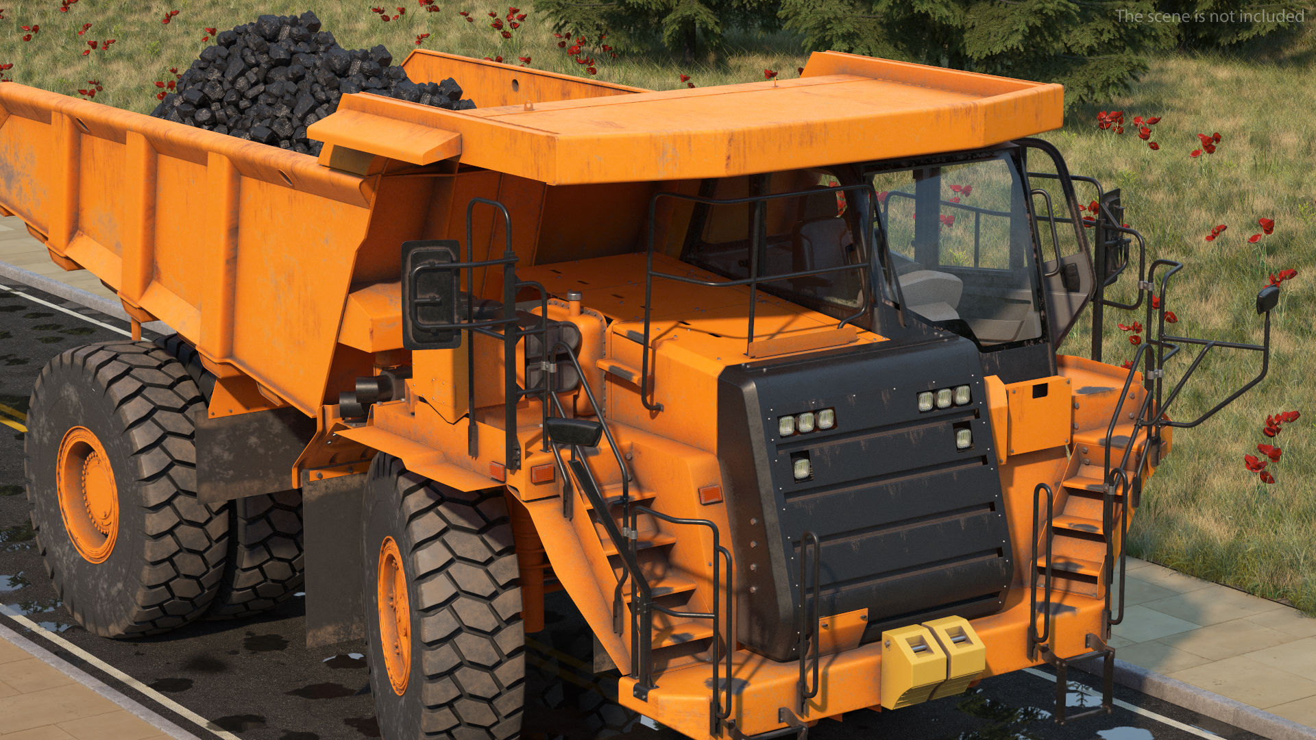 Off Highway Dump Truck Dirty Rigged for Maya 3D model