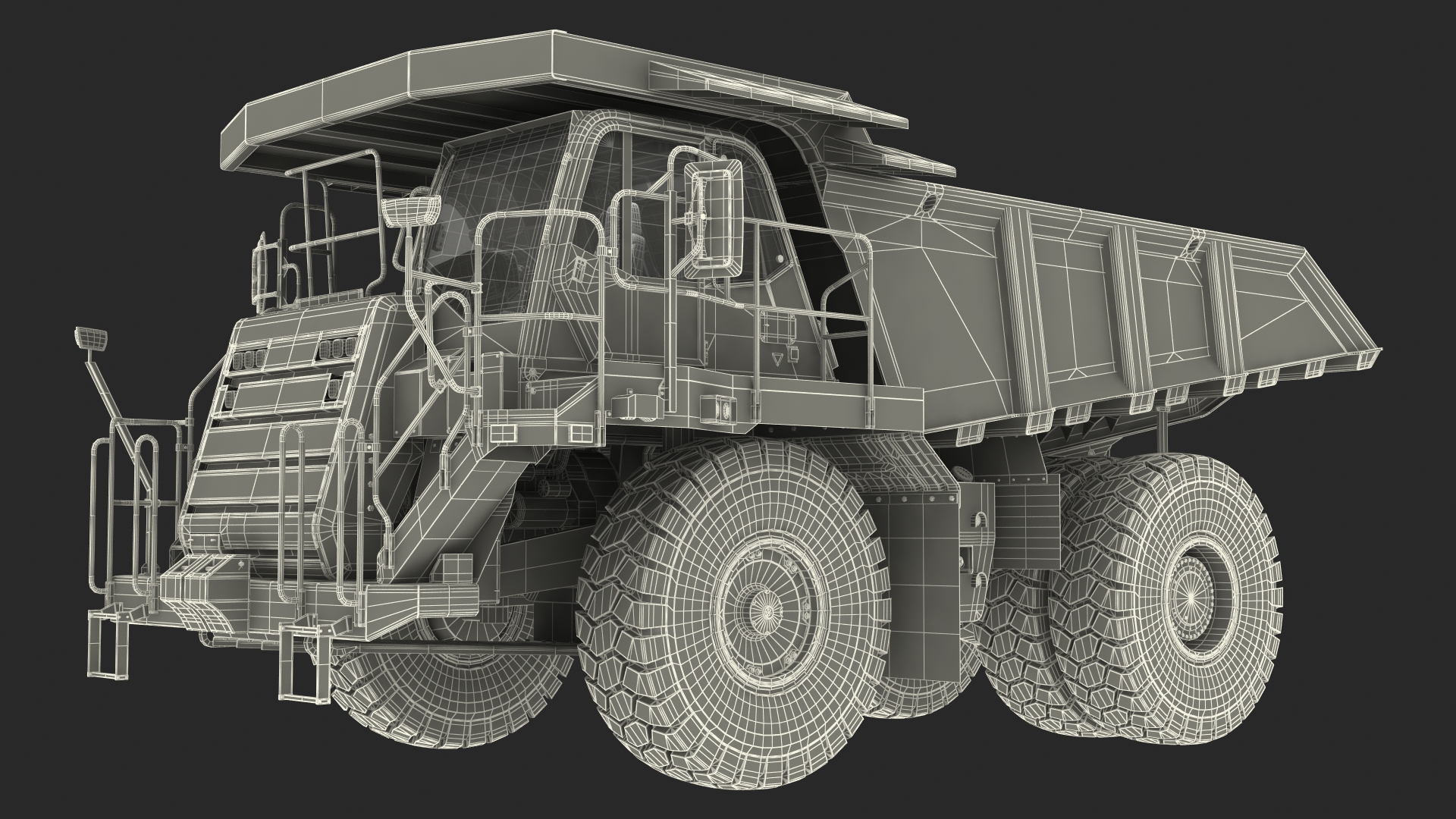 Off Highway Dump Truck Dirty Rigged for Maya 3D model