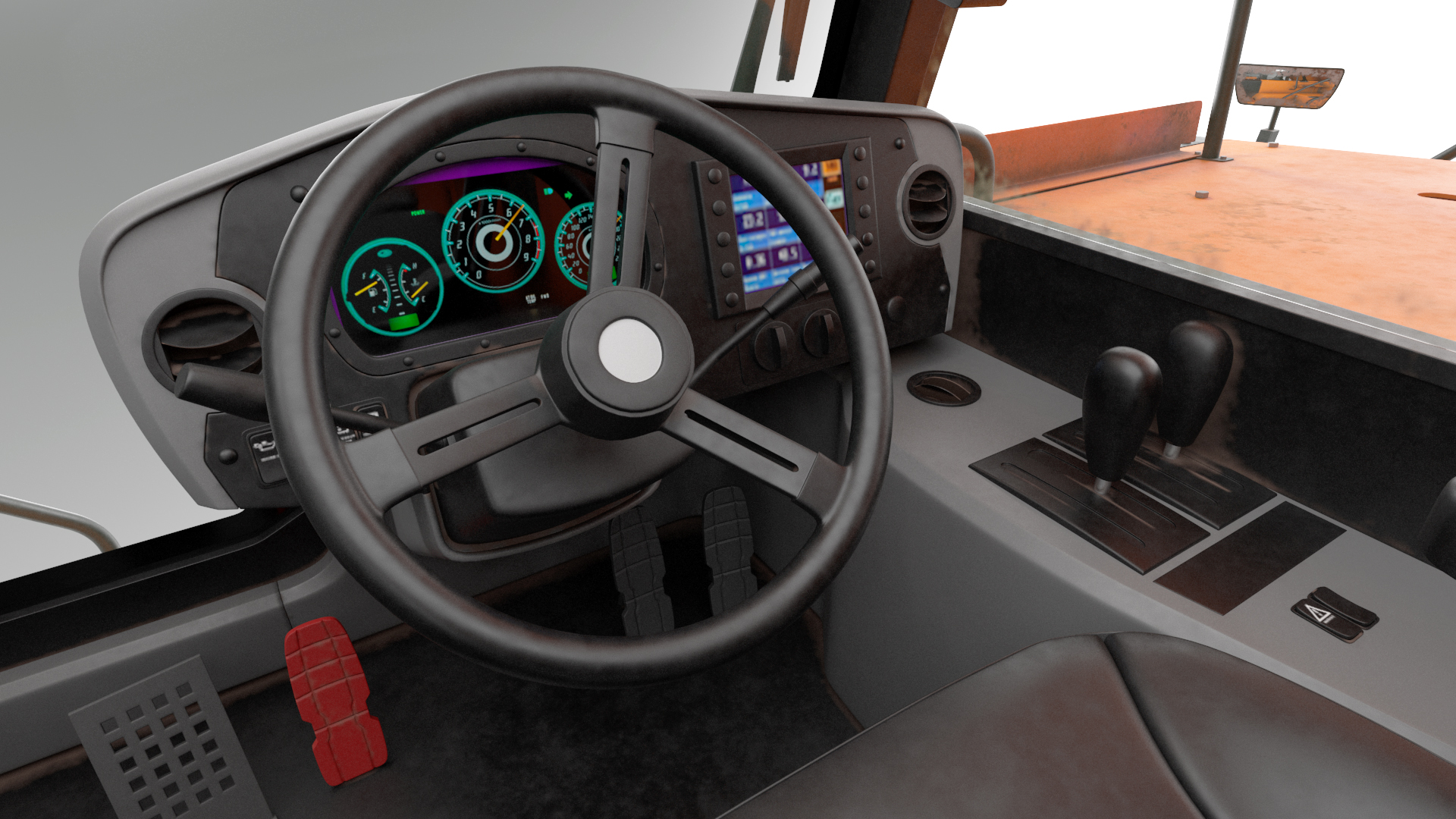 Off Highway Dump Truck Dirty Rigged for Maya 3D model