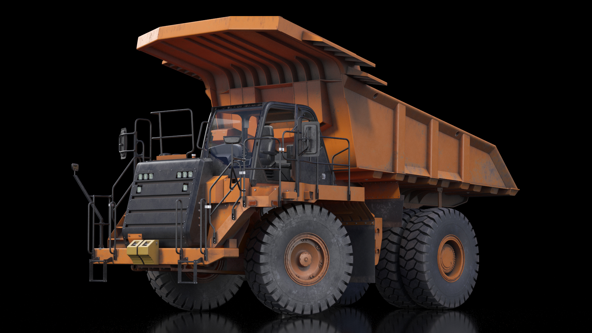 Off Highway Dump Truck Dirty Rigged for Maya 3D model