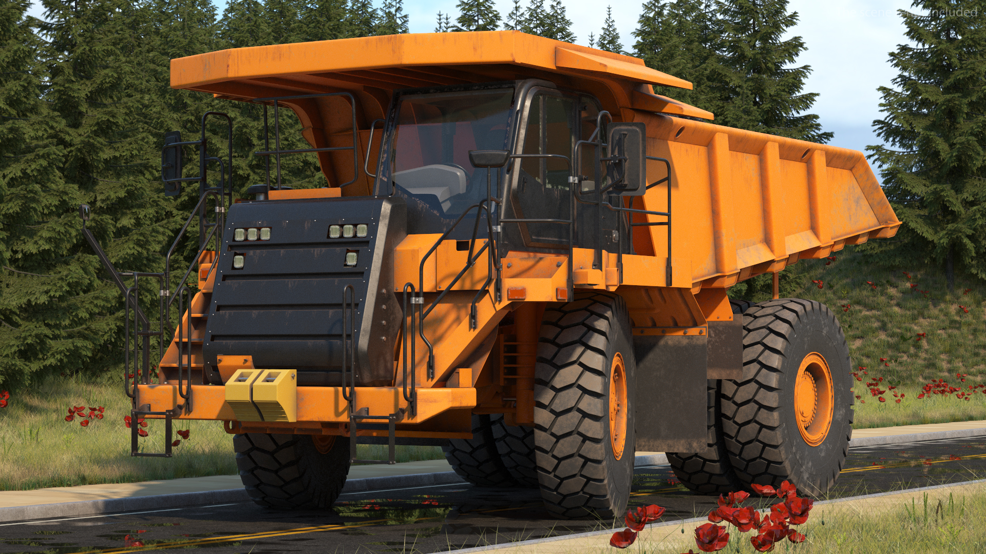 Off Highway Dump Truck Dirty Rigged for Maya 3D model