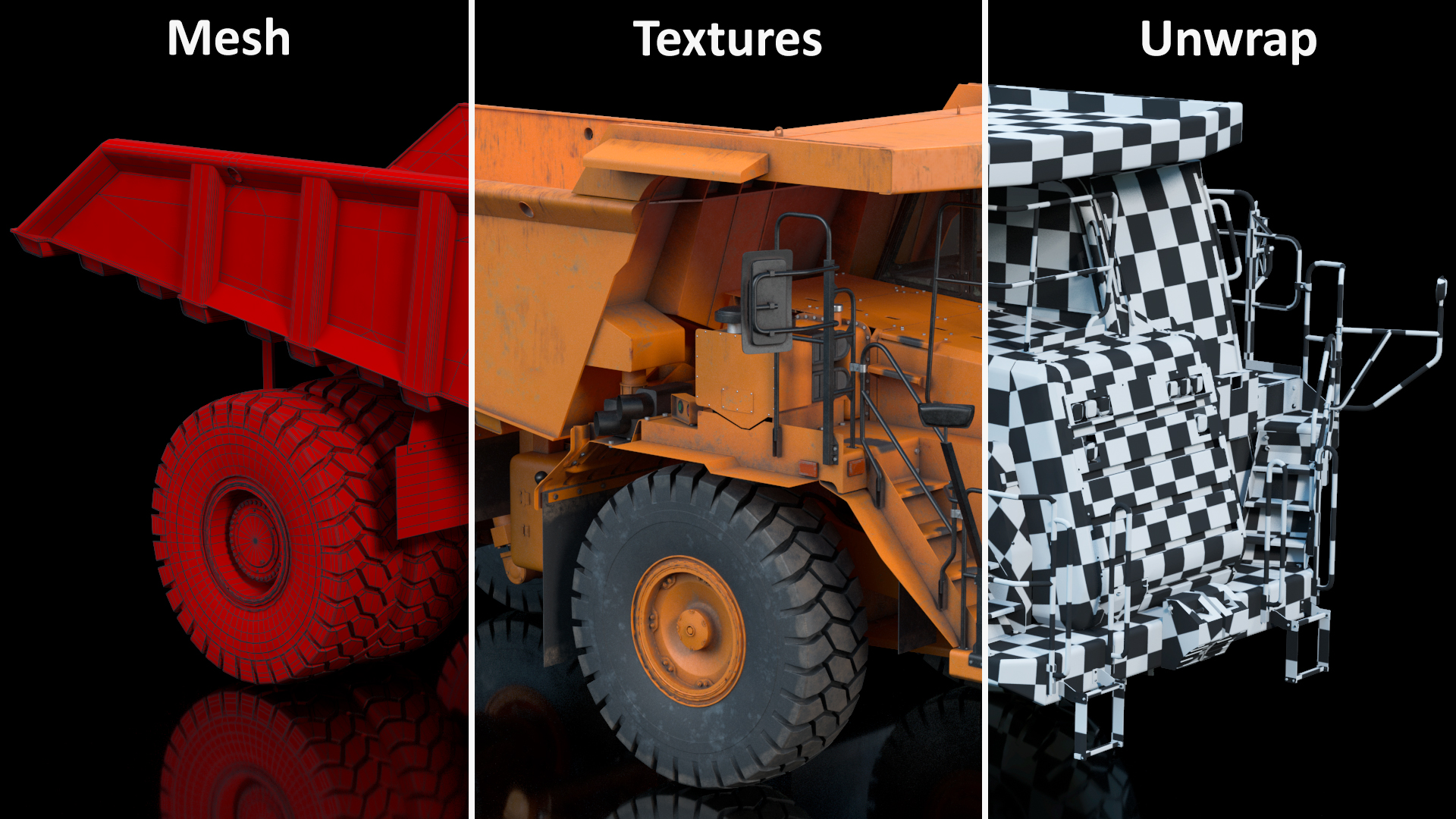 Off Highway Dump Truck Dirty Rigged for Maya 3D model