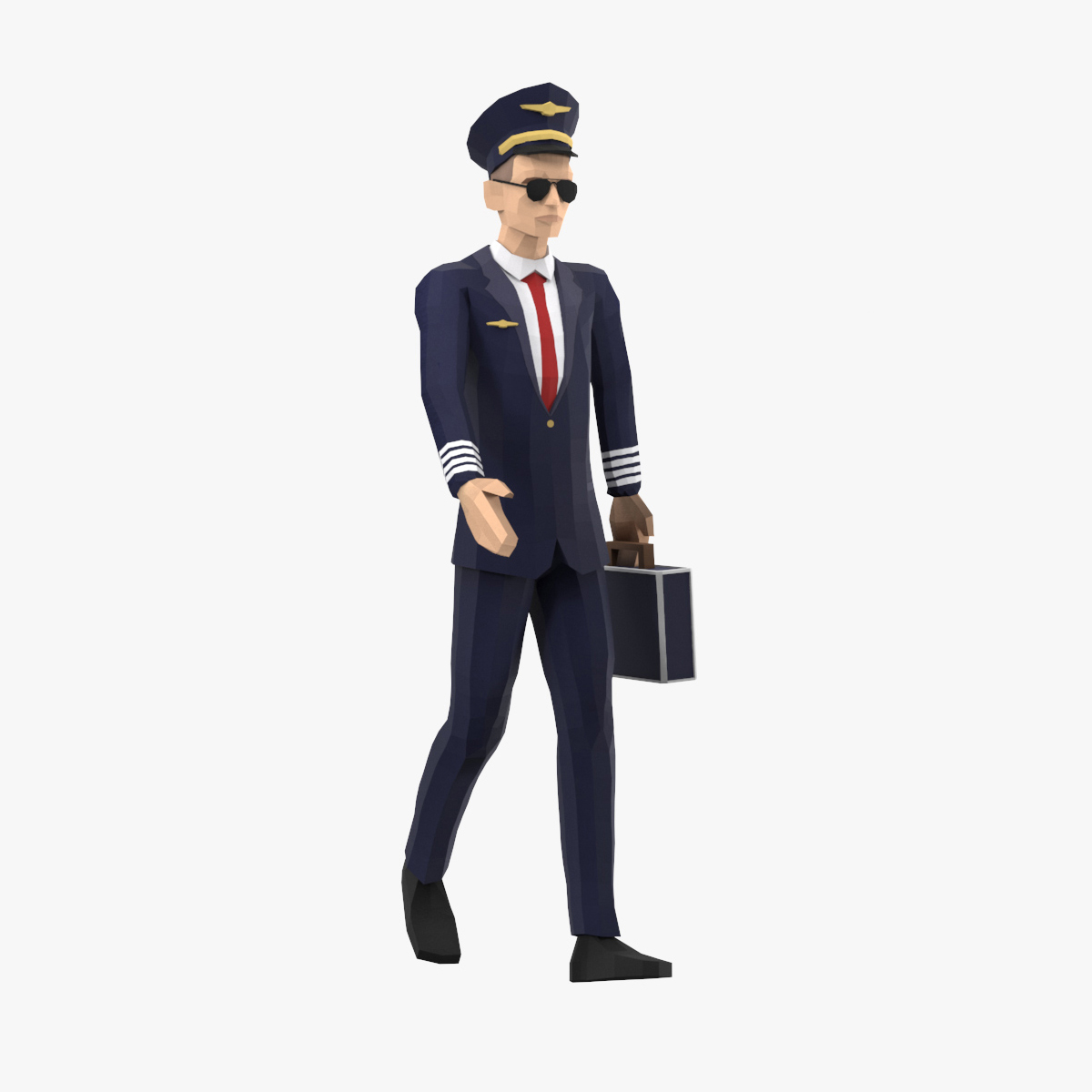 3D model Pilot Low Poly Rigged for Cinema 4D