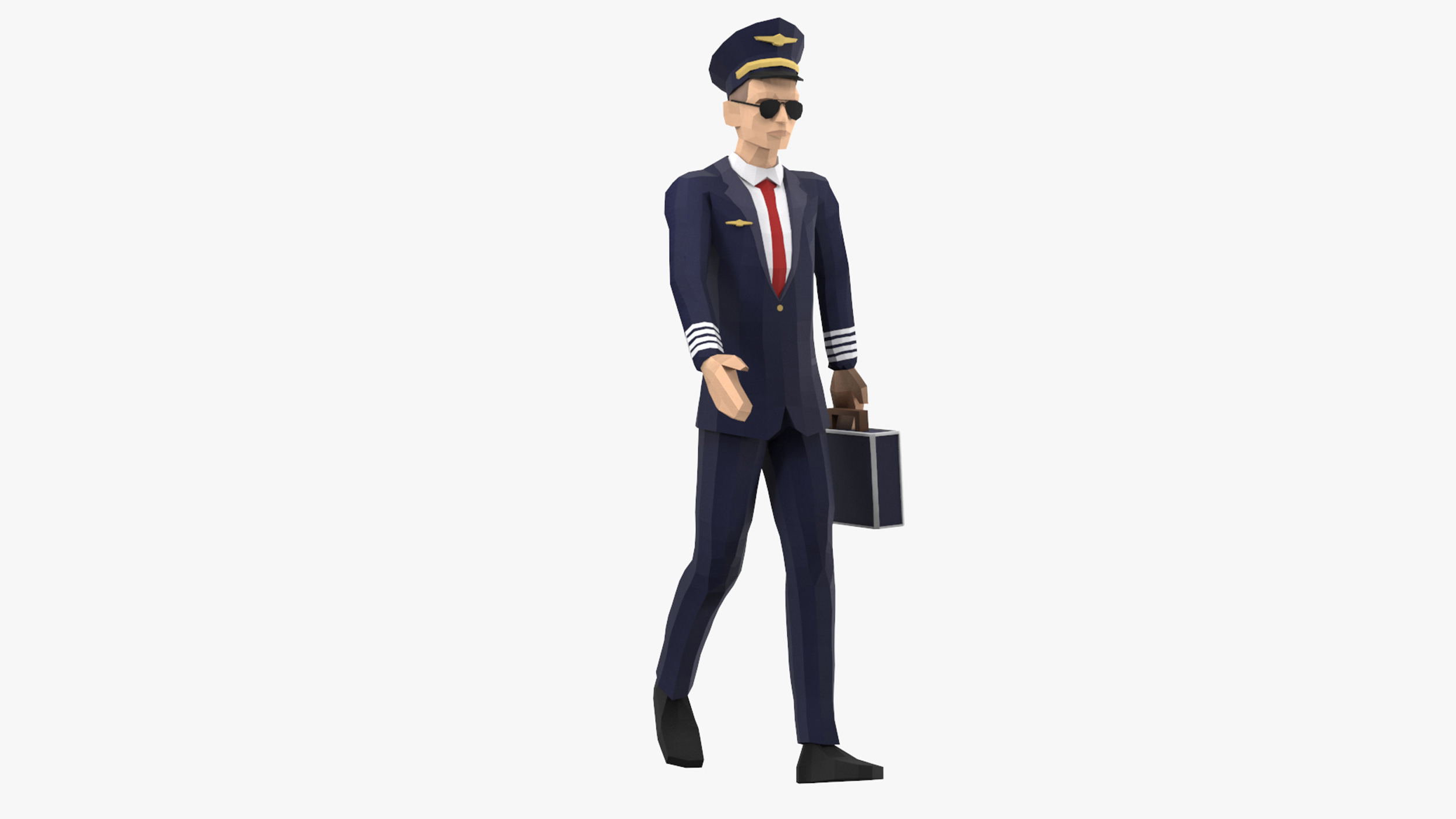 3D model Pilot Low Poly Rigged for Cinema 4D