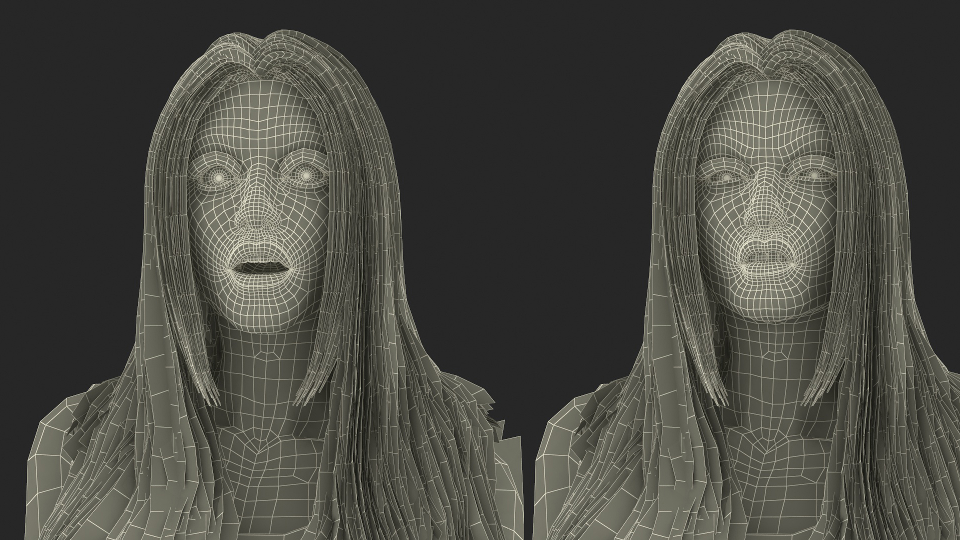 3D Green-Eyed Blonde Angel Woman Rigged