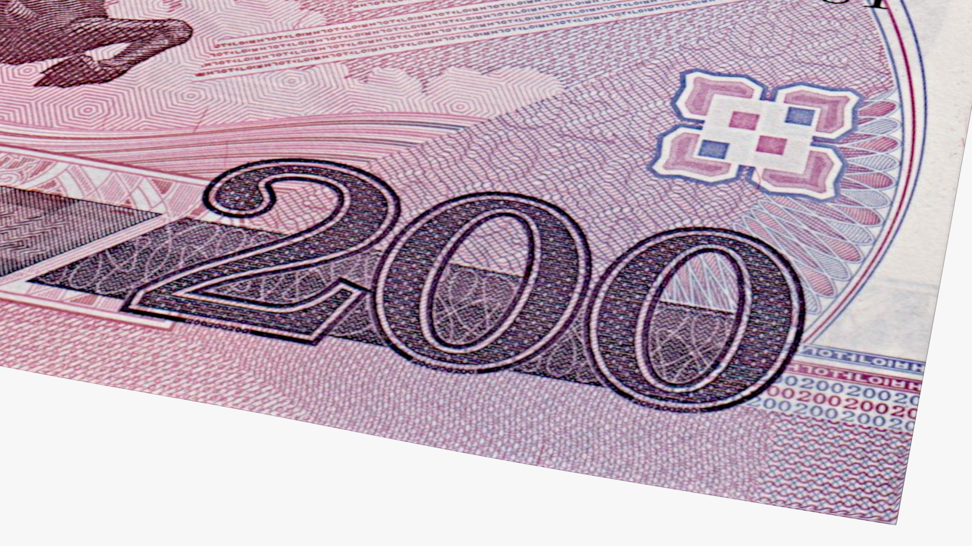 3D North Korea 200 Won Banknote model
