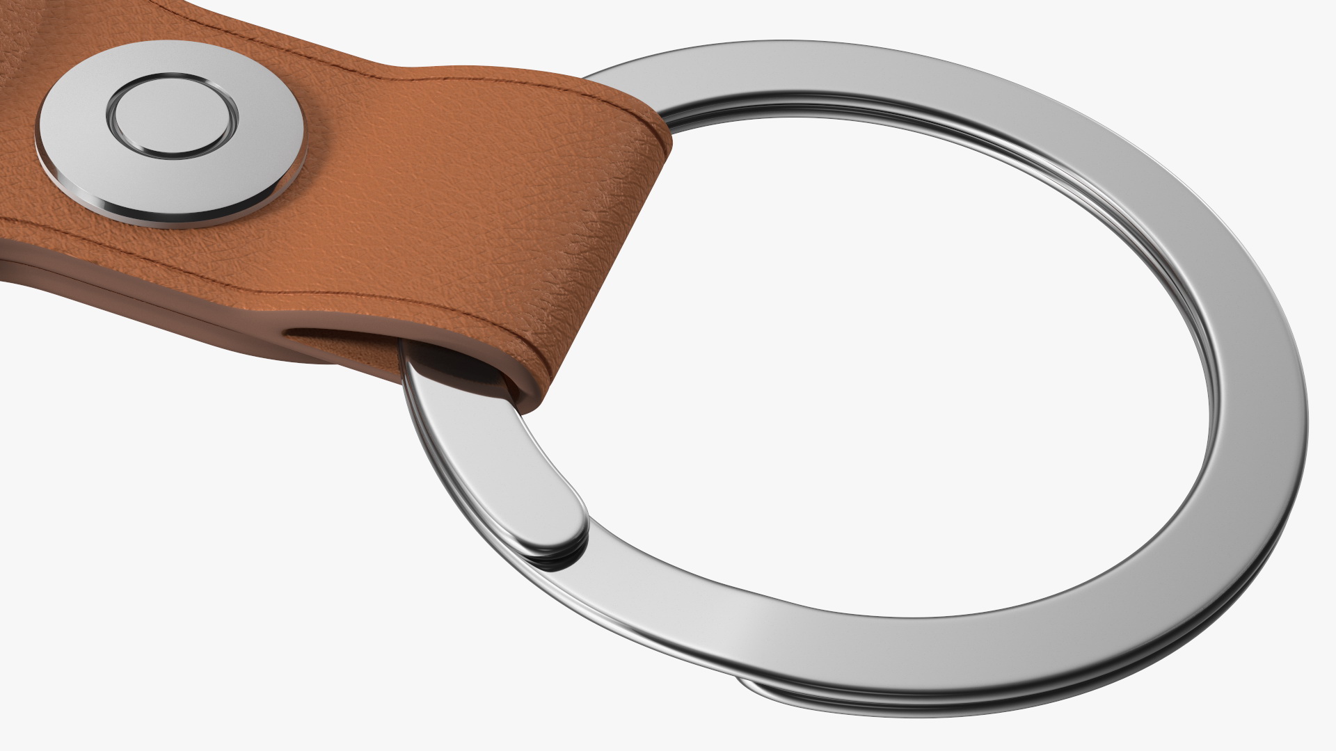 3D model Apple AirTag Leather Key Ring Brown