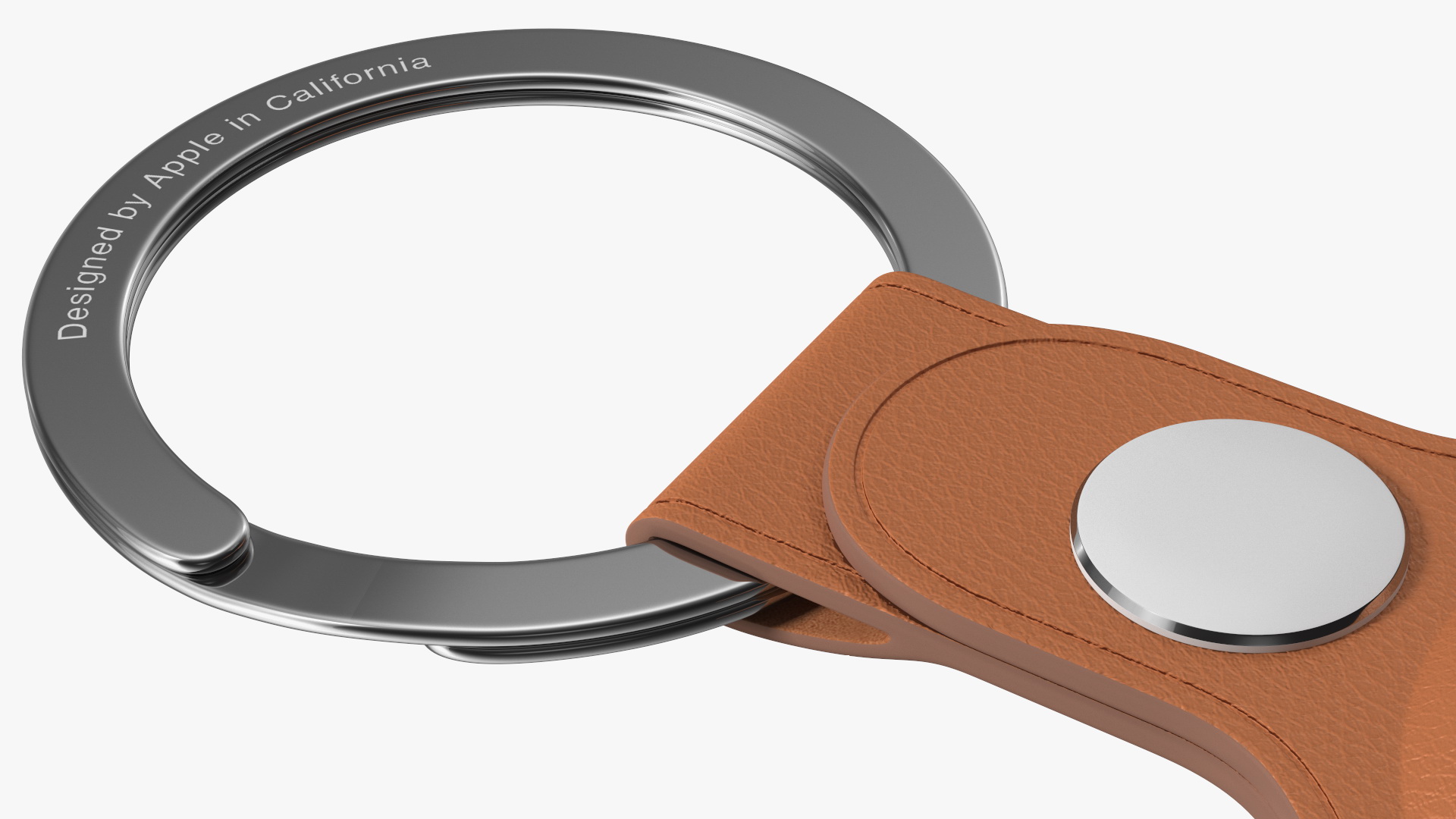 3D model Apple AirTag Leather Key Ring Brown