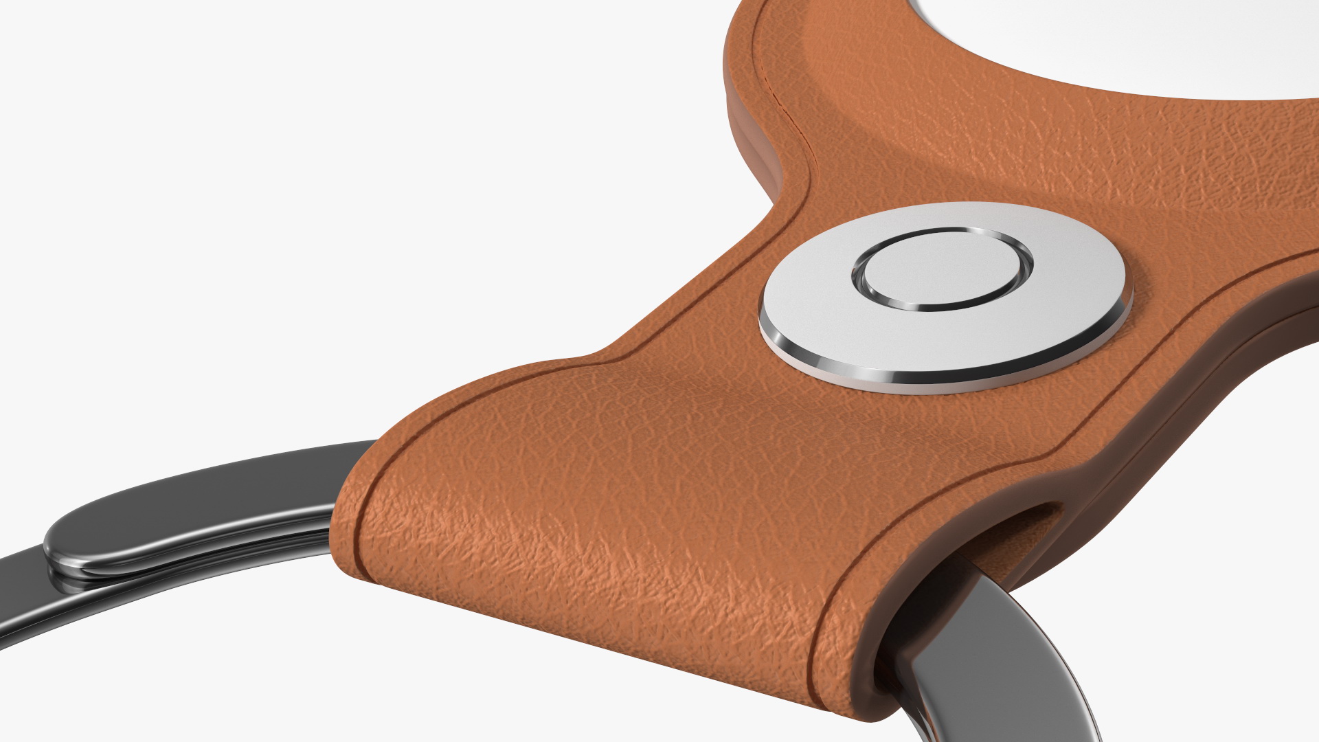 3D model Apple AirTag Leather Key Ring Brown