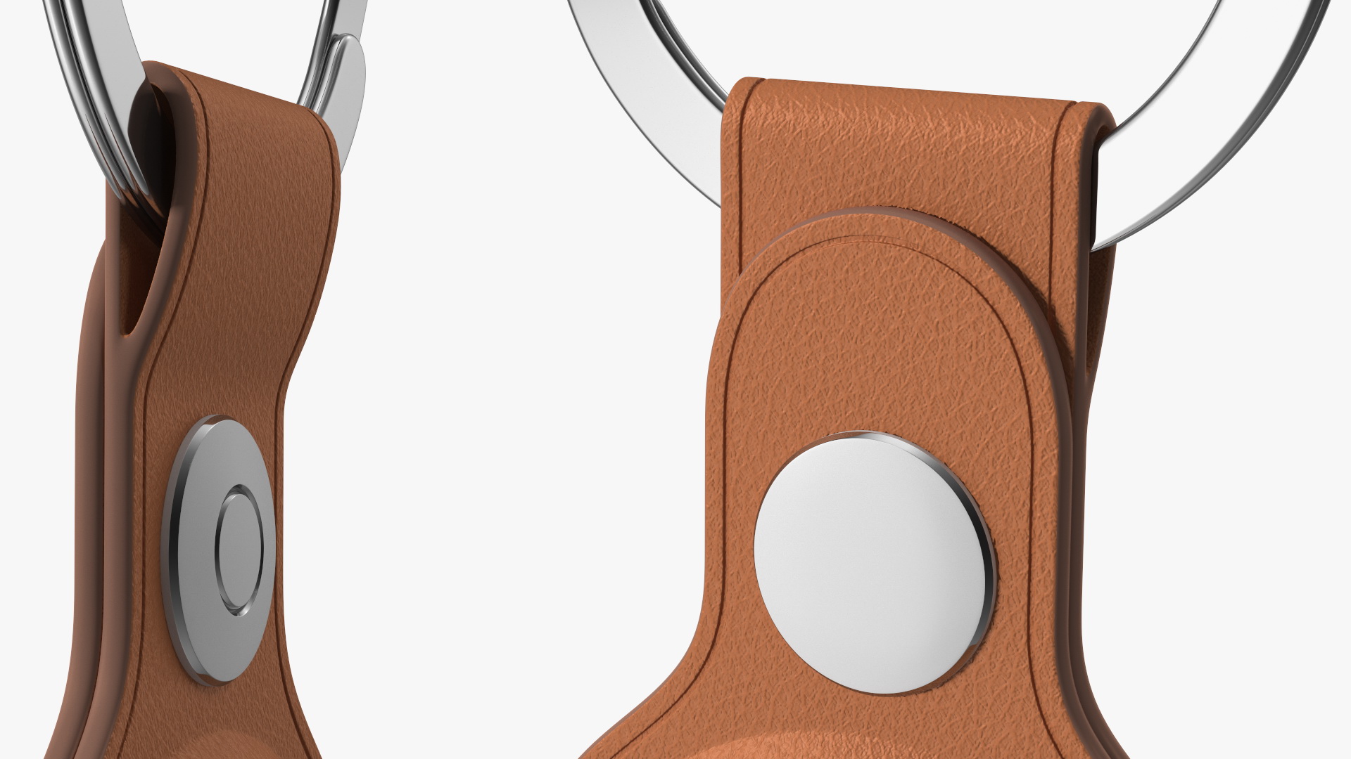 3D model Apple AirTag Leather Key Ring Brown