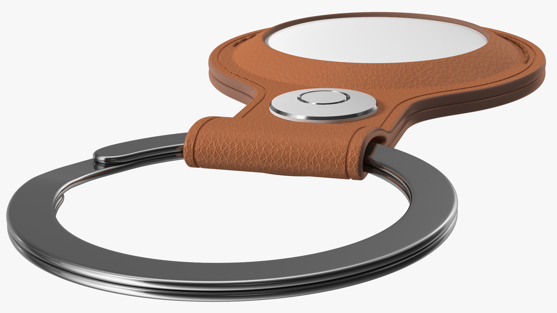 3D model Apple AirTag Leather Key Ring Brown