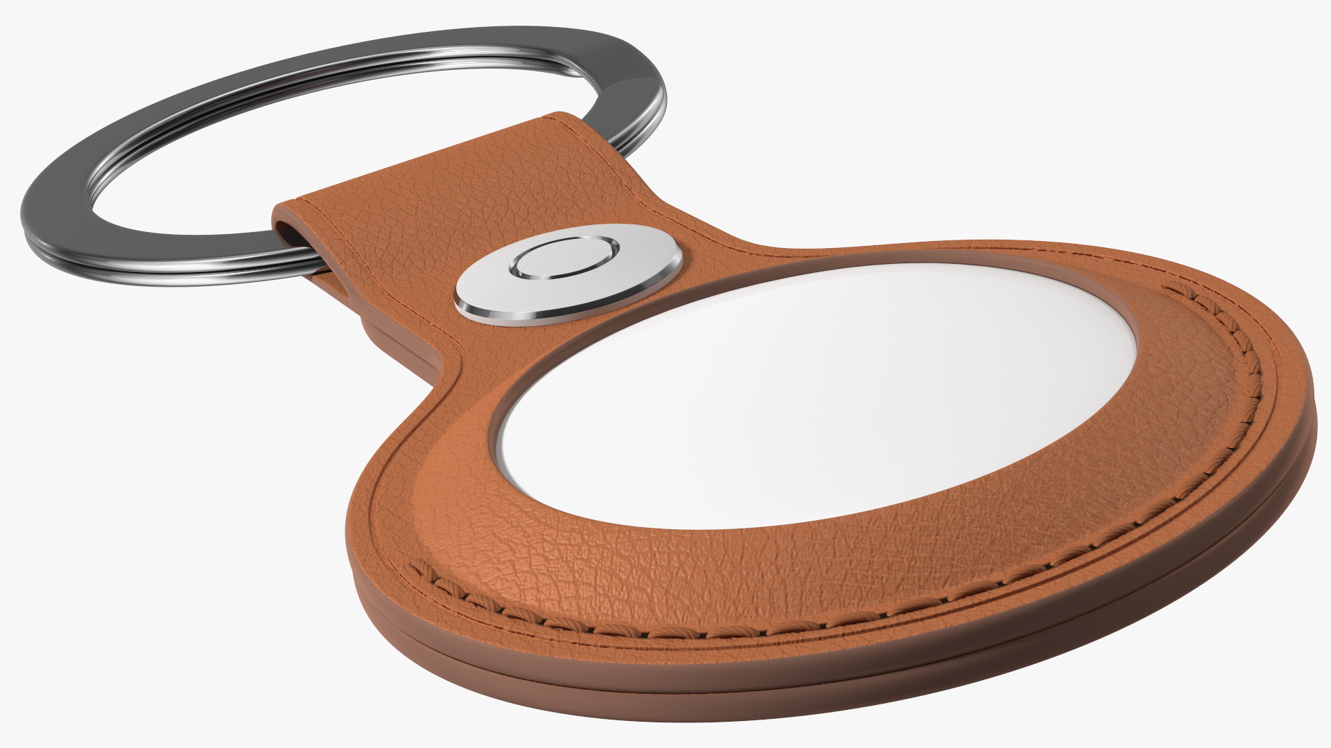 3D model Apple AirTag Leather Key Ring Brown