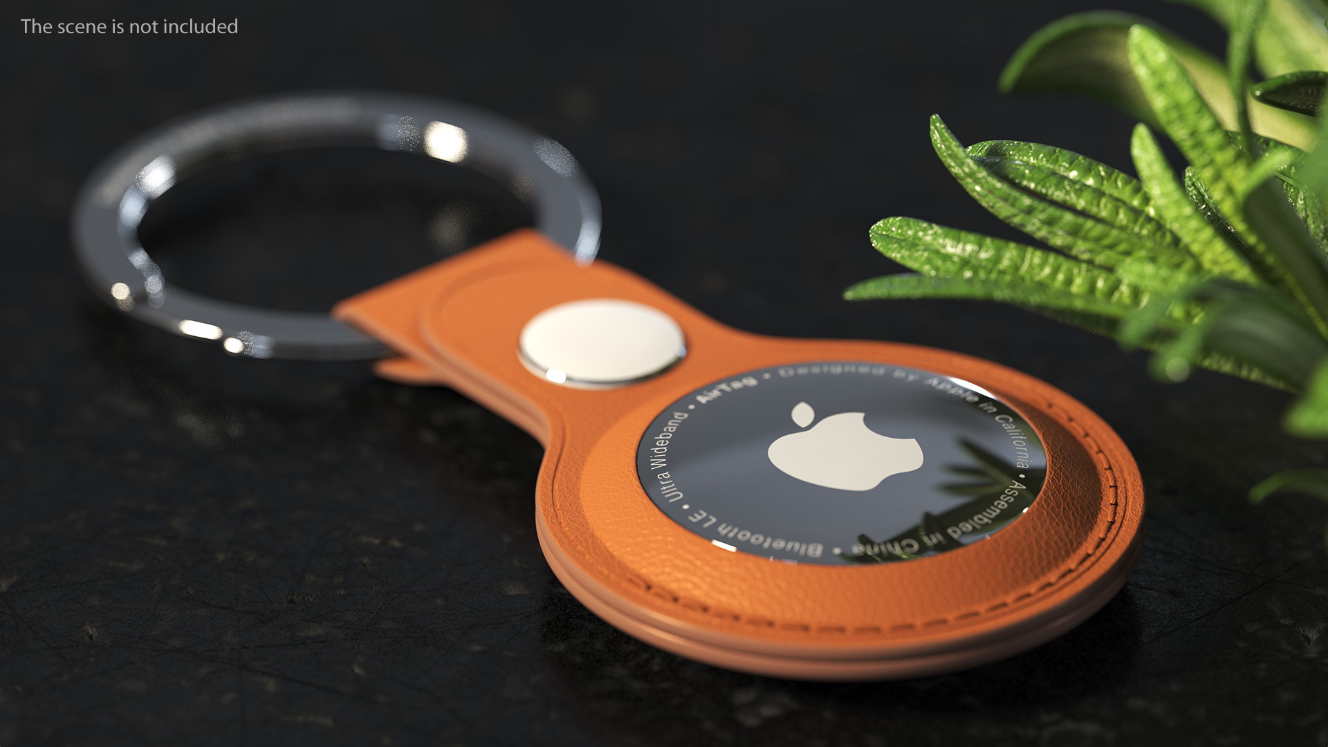 3D model Apple AirTag Leather Key Ring Brown